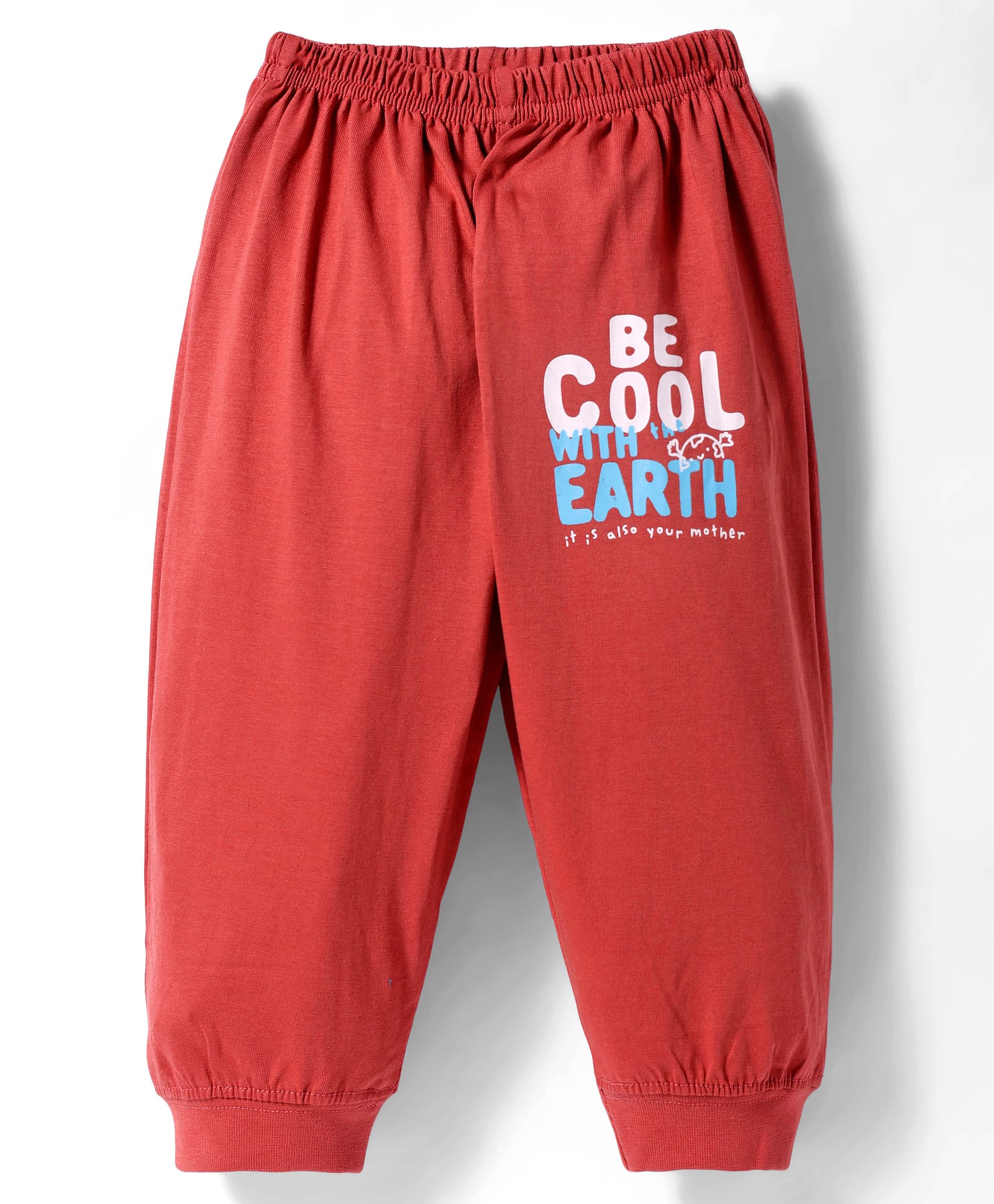 Tango Single Jersey Knit Full Length Text Printed Lounge Pant - Red-picture-23