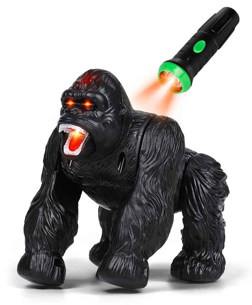 SANJARY light sensor rc gorilla high simulation funny remote control gorilla animal toy with sound and lights for kids color design may vary-image-17