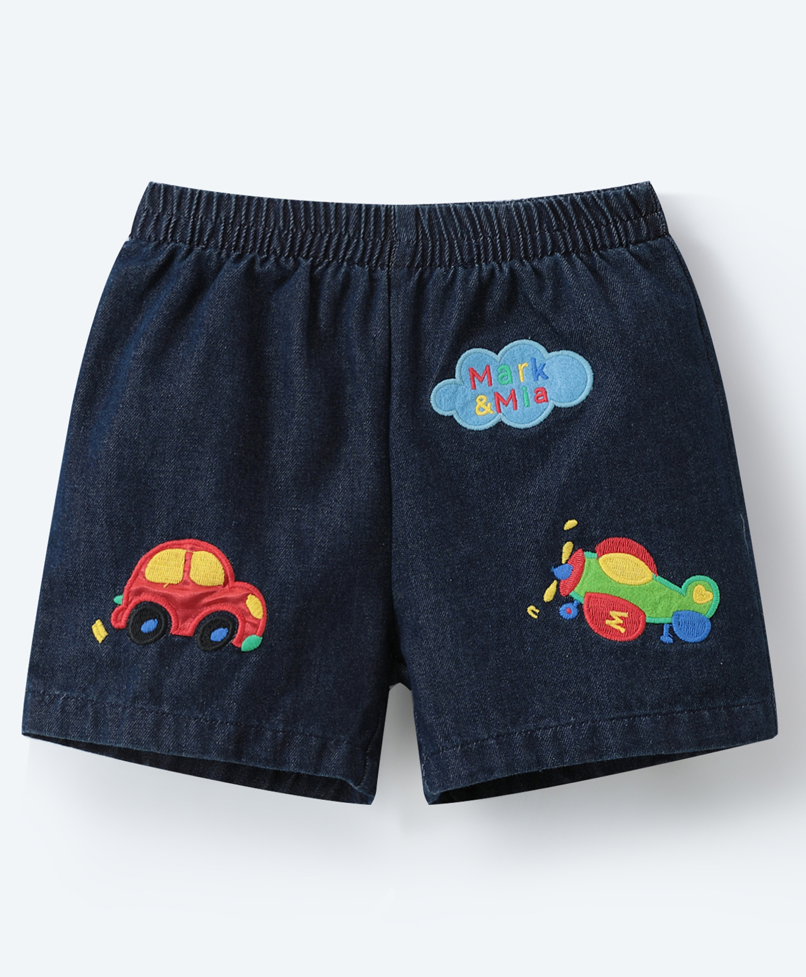 Mark & Mia Cotton Shorts with Vehicle Embroidery - Navy Blue-image-25