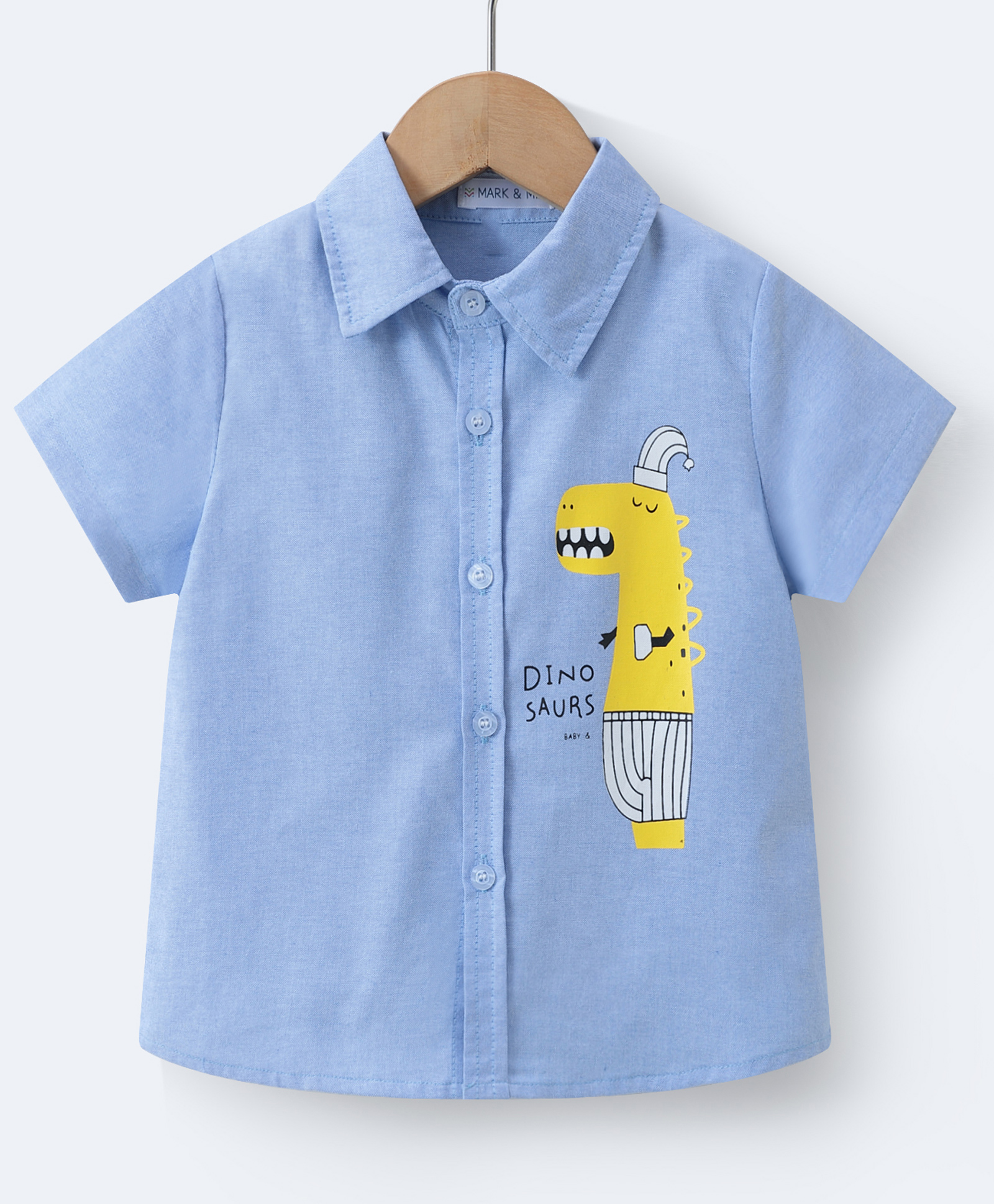 Mark & Mia Cotton Half Sleeves Shirt with Dino Print Shirt - Blue-picture-25