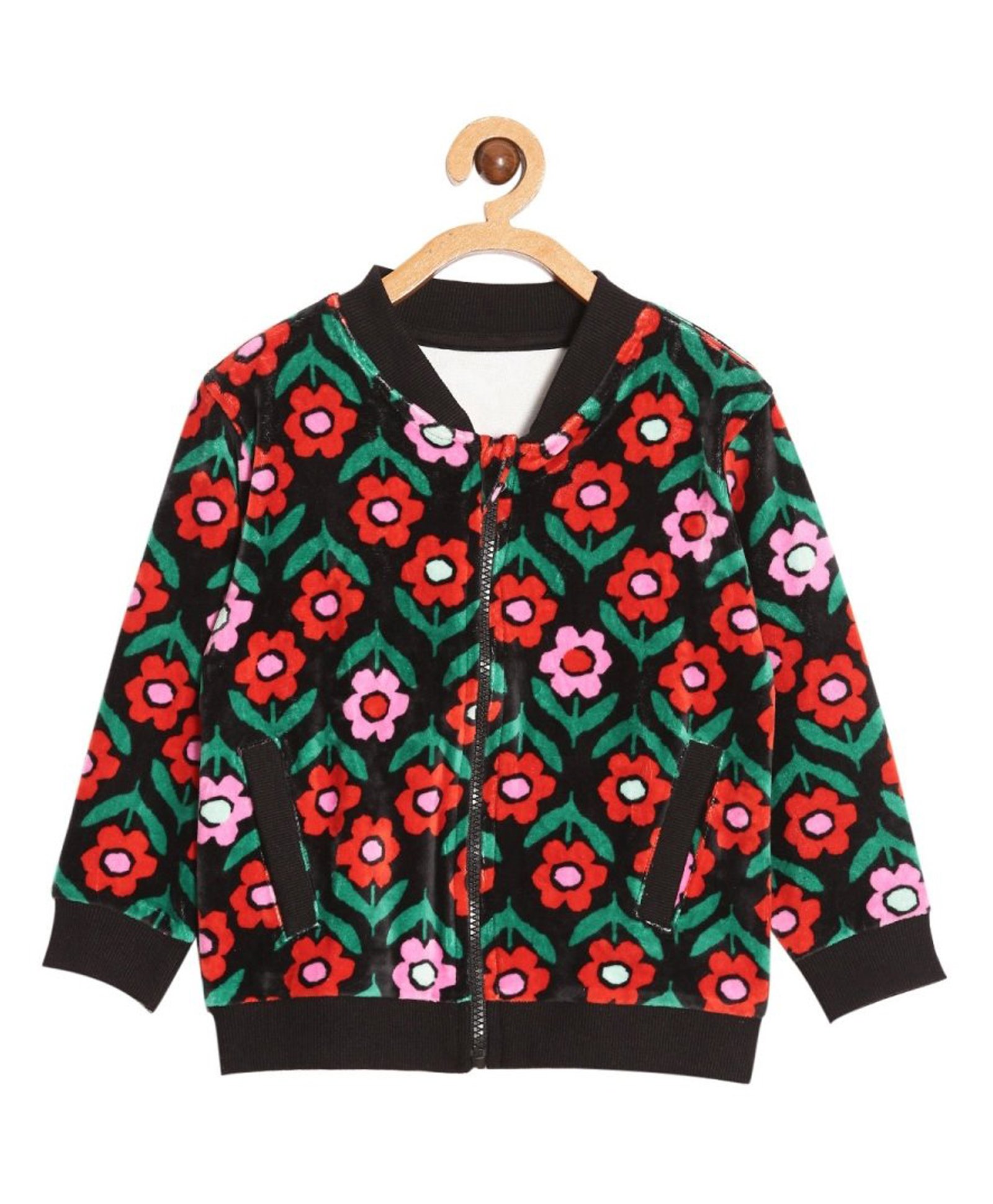 The Mom Store Cotton Full Sleeves Floral Printed Zipper Jacket - Multi Colour-picture-28
