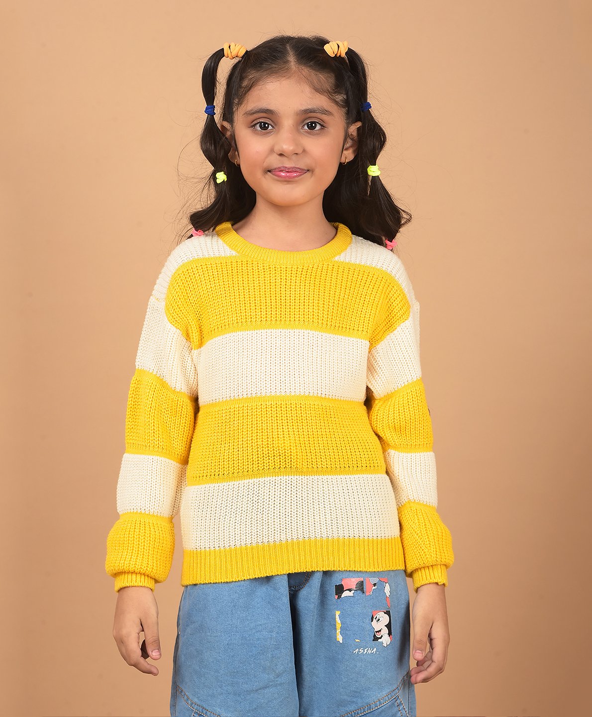 CRIMSOUNE CLUB Full Sleeves Striped Sweater - Yellow-picture-12