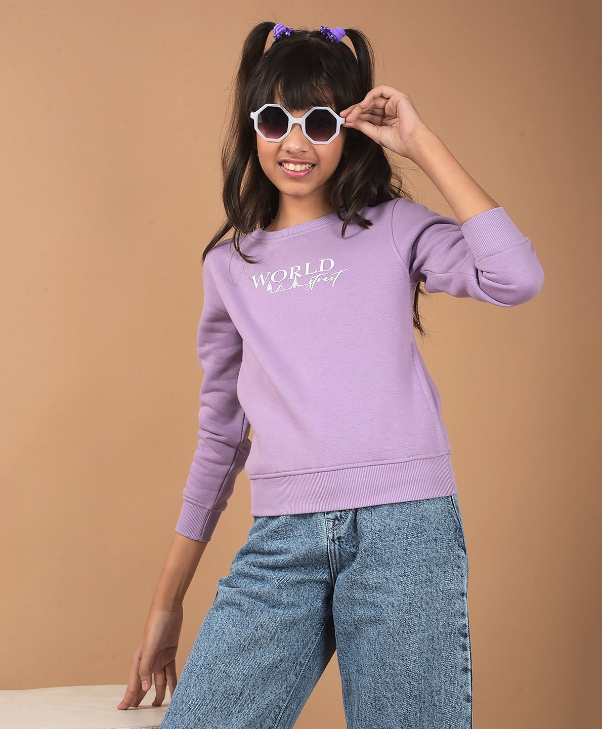 CRIMSOUNE CLUB Full Sleeves Typography Printed Sweatshirt - Mauve-image-24