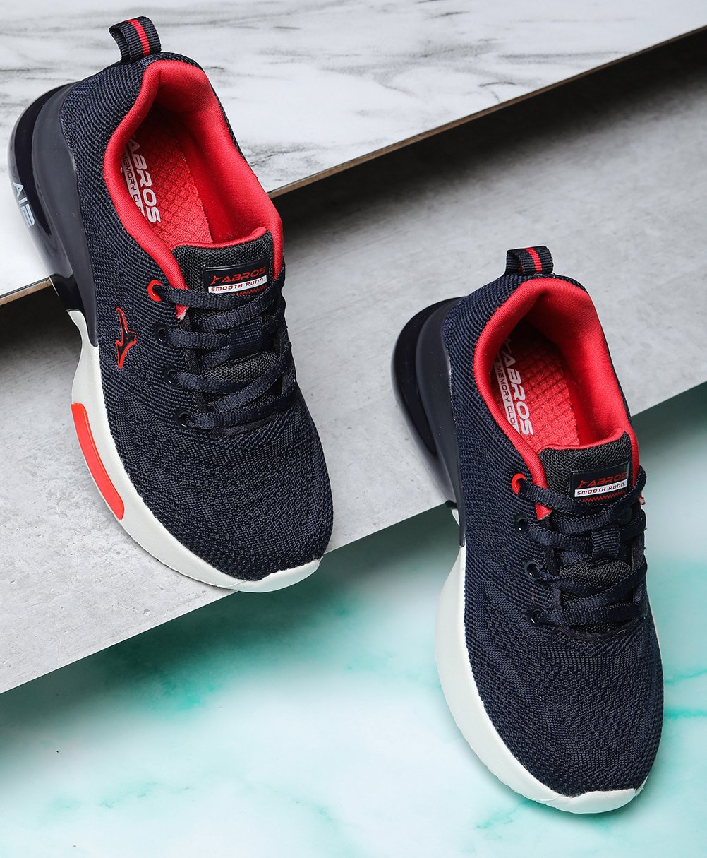 ABROS Mesh Detailed Colour Blocked Shoes - Navy Blue & Red-picture-10