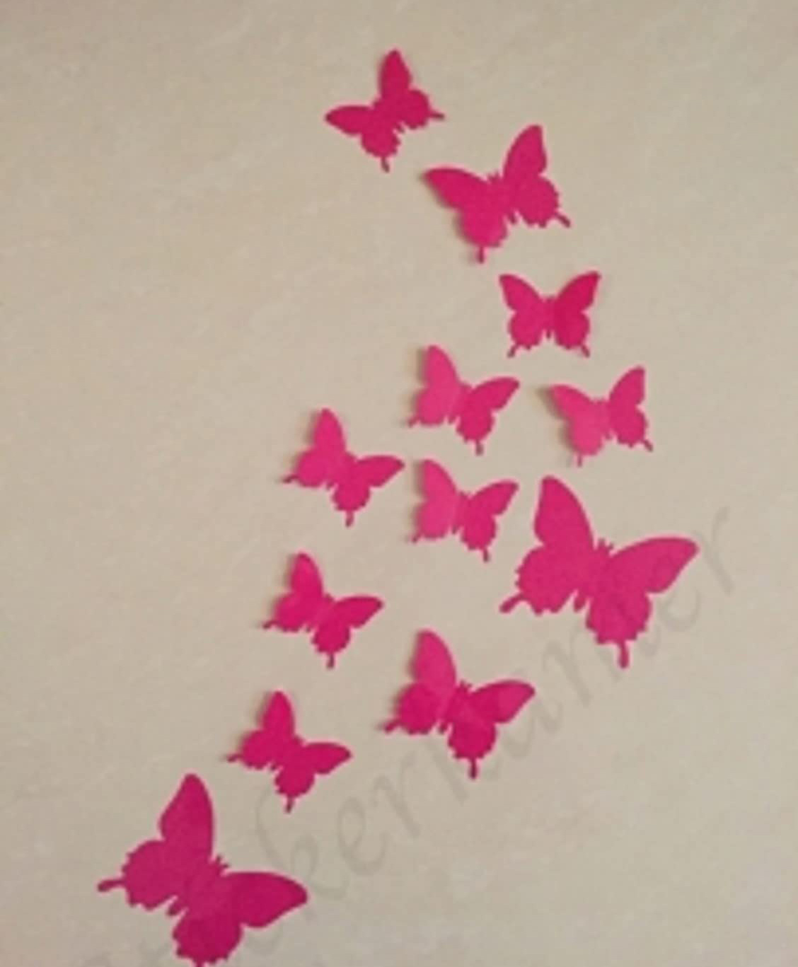 JAAMSO ROYALS Dark Pink 3D Butterfly PVC Vinyl 12 Pieces Butterfly Sticker Sheet (16CM x 13CM)-image-36