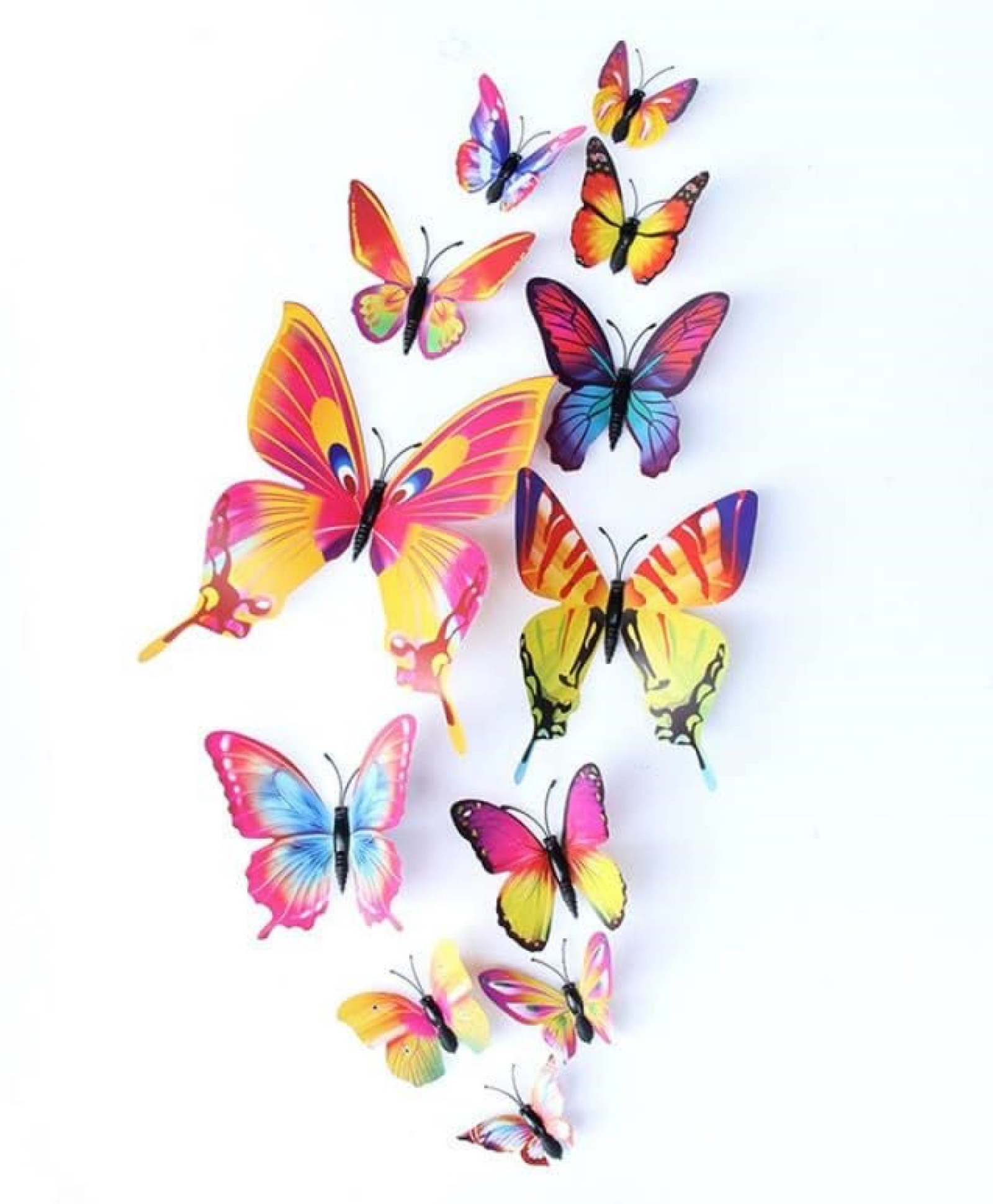 JAAMSO ROYALS Multi 3D Butterfly Wall Sticker 12 Piece Butterfly Sticker Sheet 16 cm-picture-38