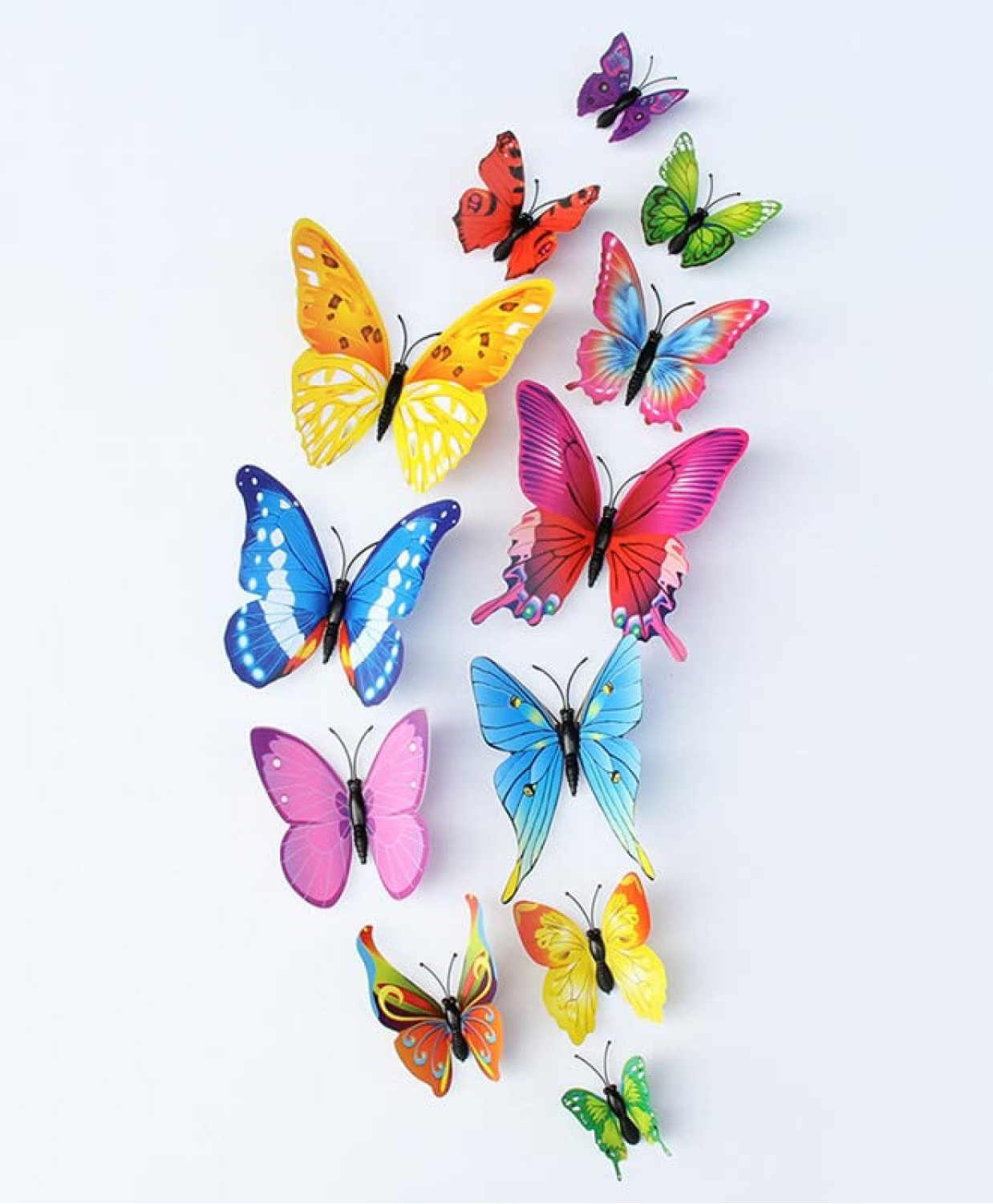 JAAMSO ROYALS Multi 3D Butterfly PVC Vinyl -Set of 12 Butterfly Sticker Sheet-picture-23