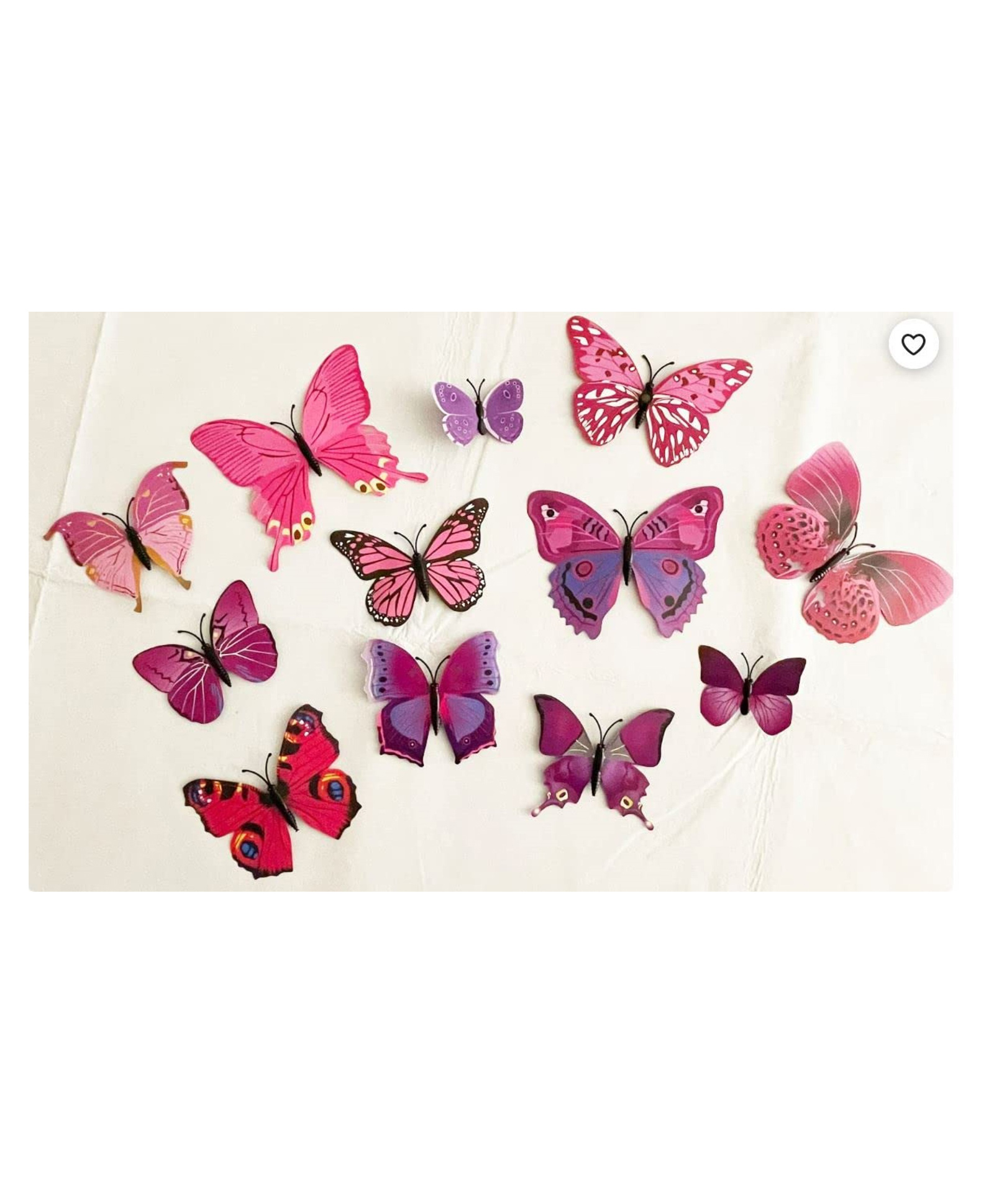 JAAMSO ROYALS Pink 3D Wall Sticker Mix Size Sticker 12 Piece Butterfly Sticker Sheet 16 cm-image-44