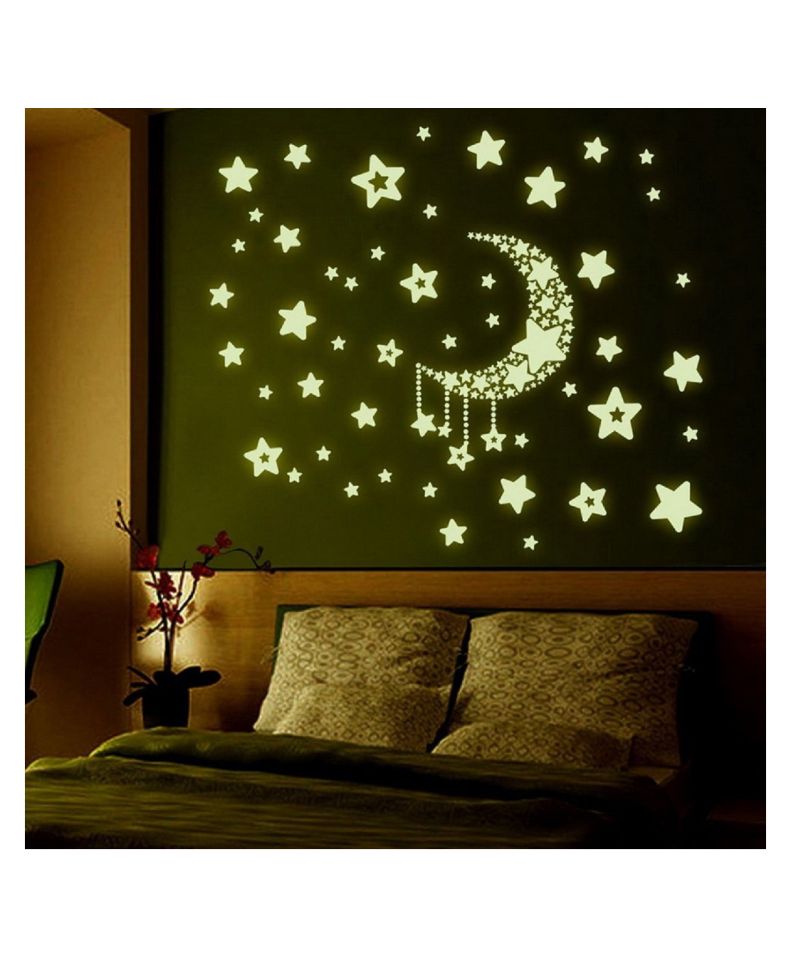 JAAMSO ROYALS 'Radium Moon & Falling Stars ' Glow In Dark Wall Sticker 32 CM-image-31