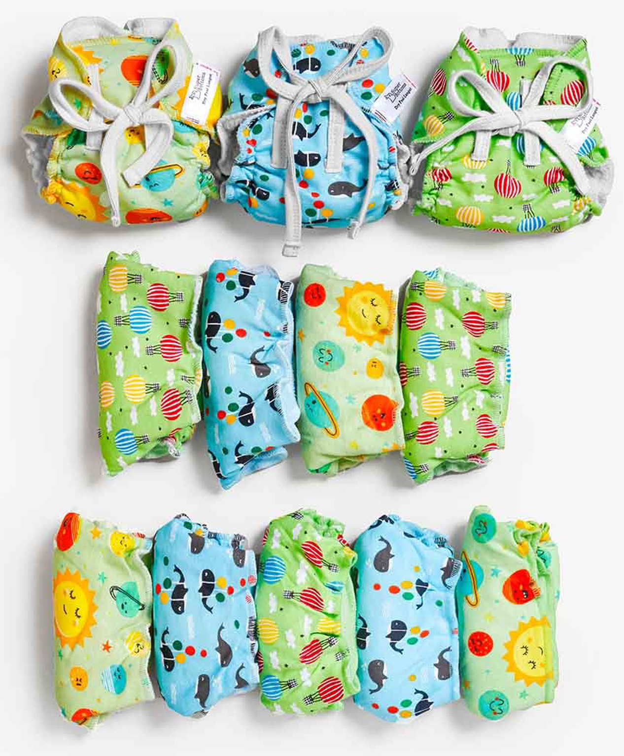 SuperBottoms First Love Premium DryFeel Langot for 0-9M Babies | 100% Cotton Padding | Day Dreamer | Pack of 12 | 5-10kg-image-5