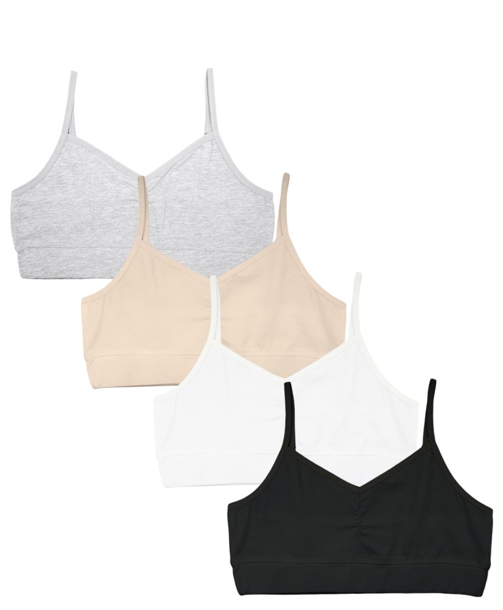 Charm n Cherish Pack Of 4 Cotton Blend Sleeveless Solid Bras - Black White Nude & Grey-image-26