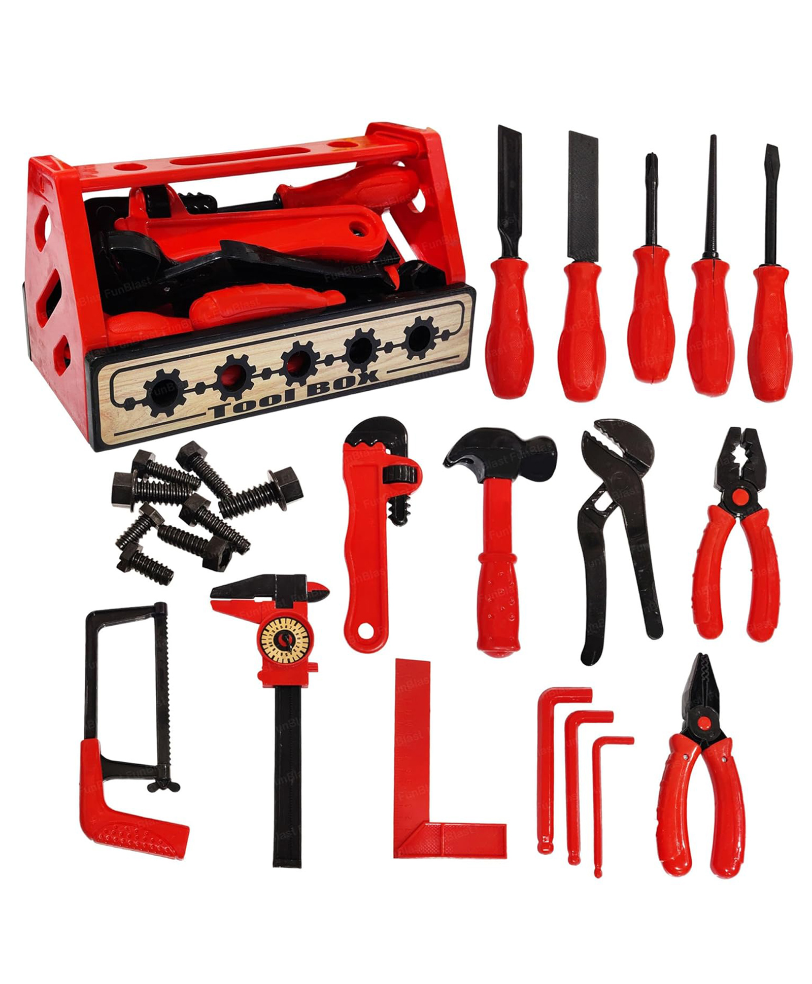 FunBlast Engineer Workshop Tool Kit with Storage Box Toy25 Pcs Multicolor-image-18