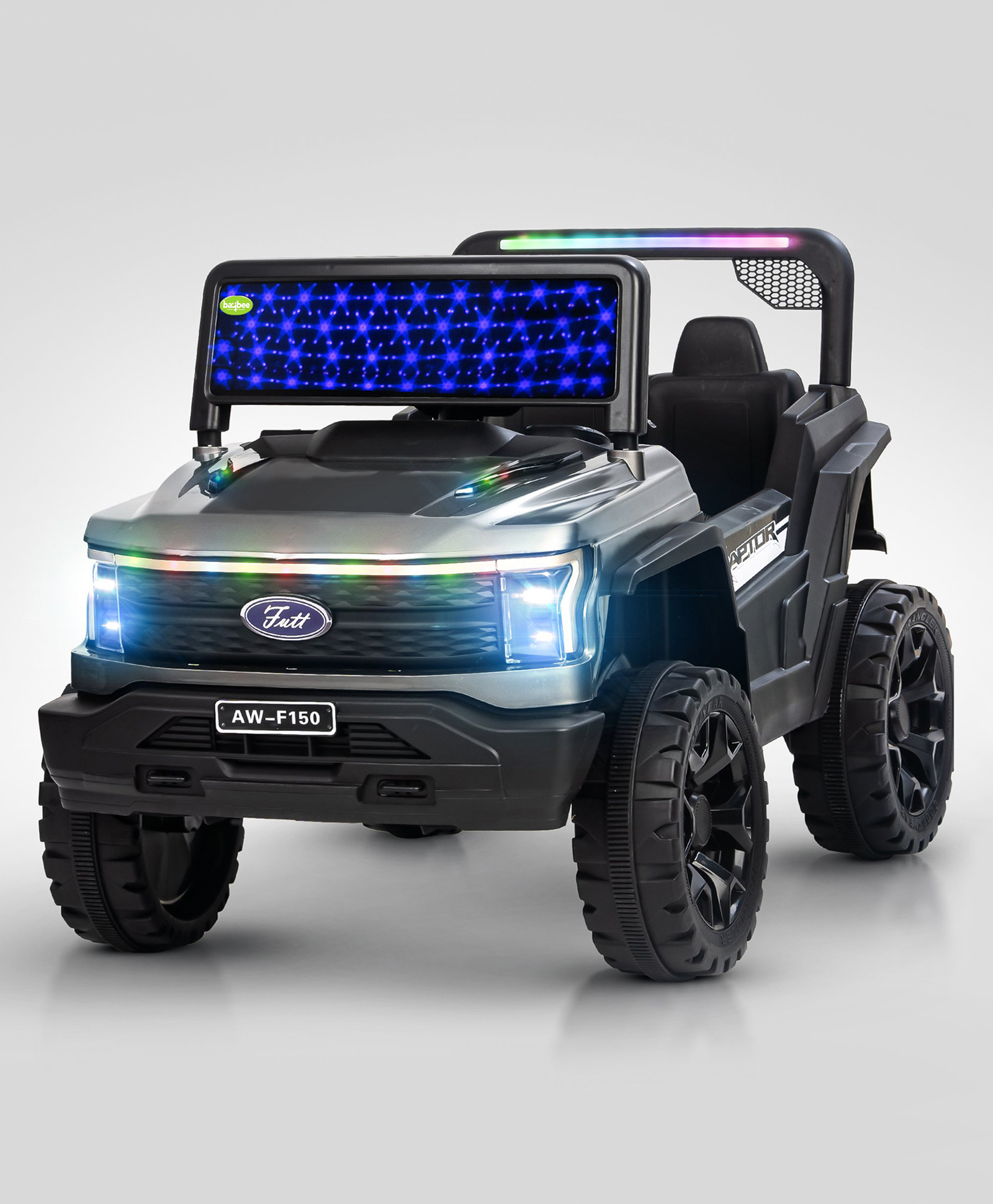 Baybee Eclipse Battery Operated Jeep for Kids | Ride on Toy Kids Car with Steering Function, LED Light & Music | Baby Big Battery Car with USB | Electric Car for Kids (Grey)-picture-17