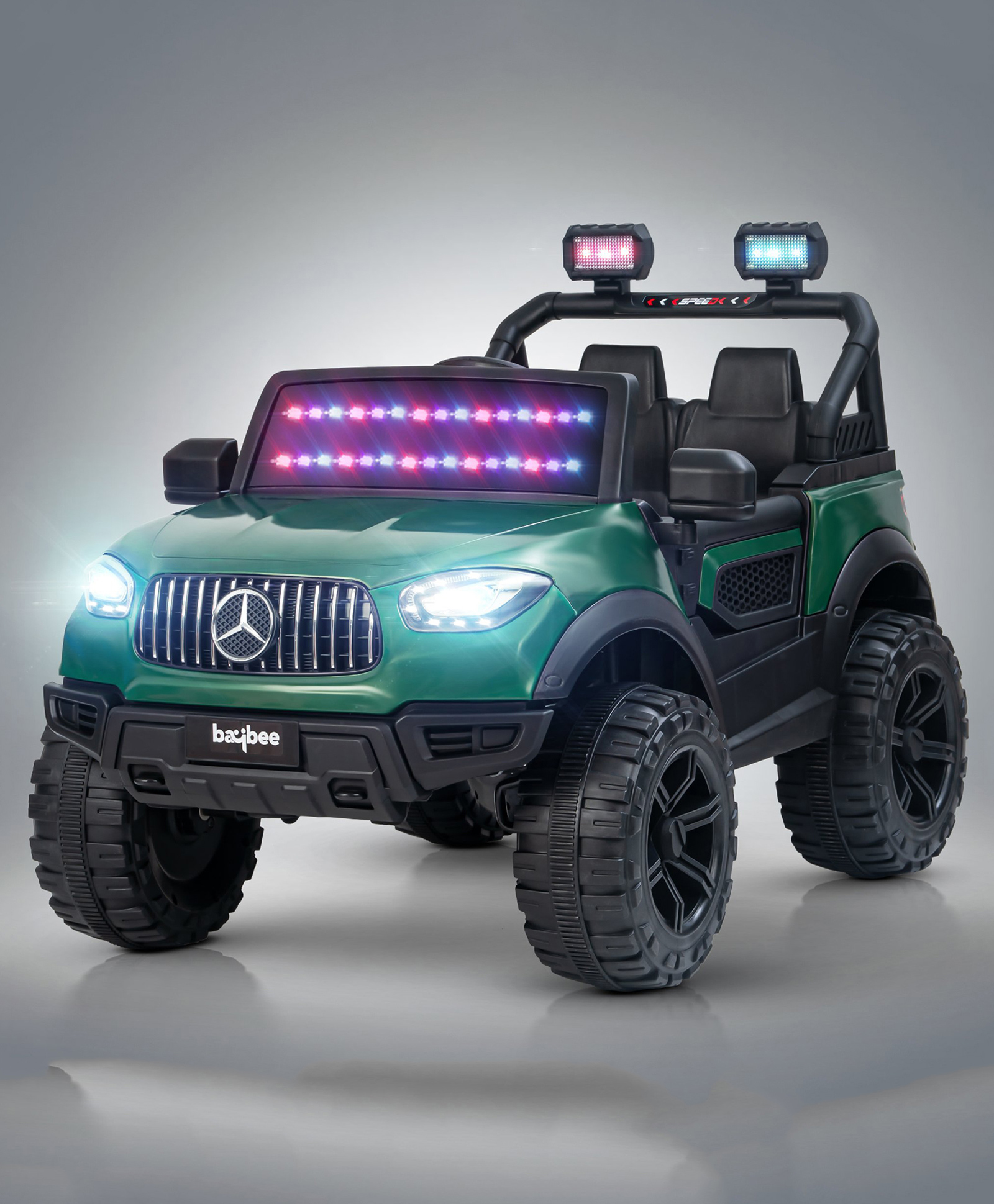 Baybee Renegade Battery Operated Jeep for Kids, Ride on Toy Kids Car with Windshield Light & Music | Baby Rechargeable Battery Car | Electric Jeep Car for Kids (Green)-picture-10