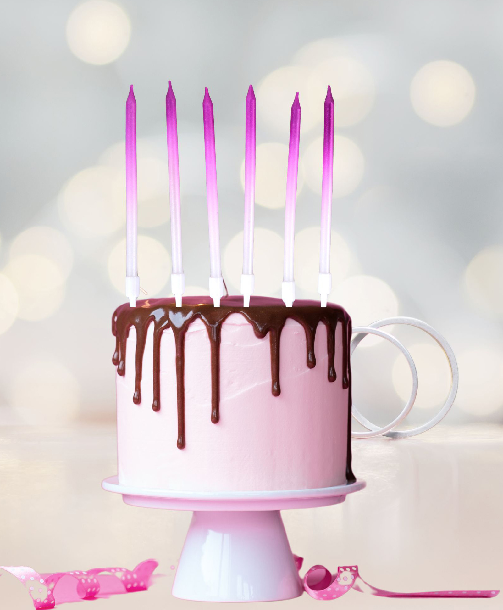 Party Anthem Gradient Candle Pink - Pack of 6-image-43