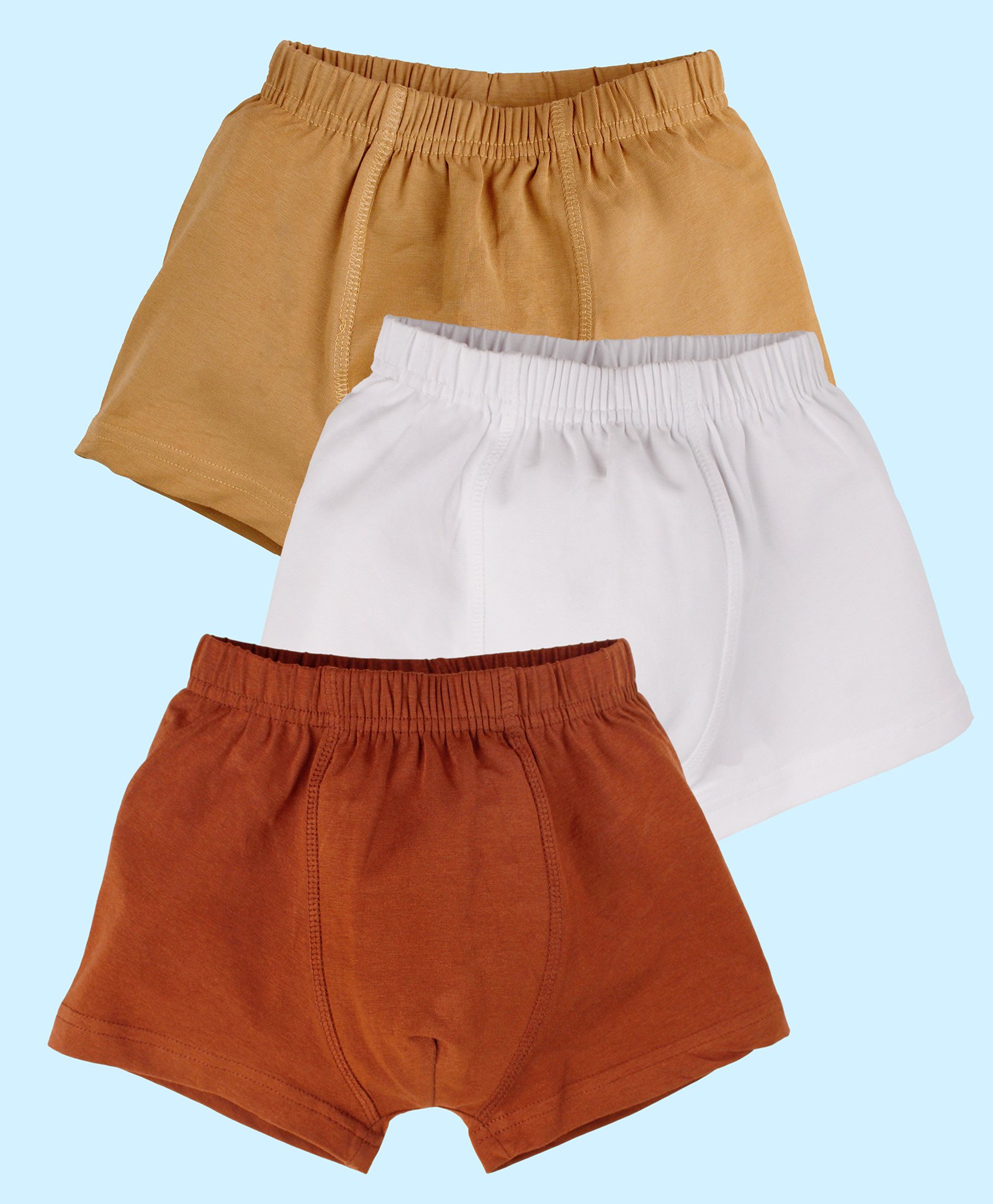 Kiddopanti Pack Of 3 Solid Boxer Shorts - Multi Color-image-48