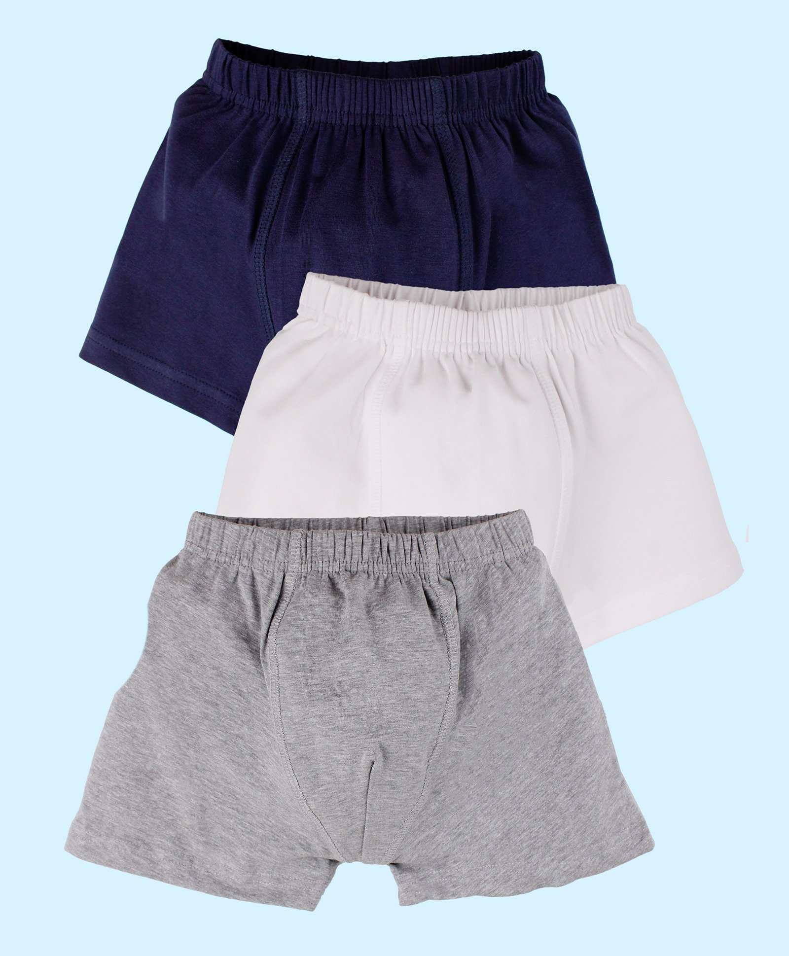 Kiddopanti Pack Of 3 Solid Boxer Shorts - Multi Color-picture-24