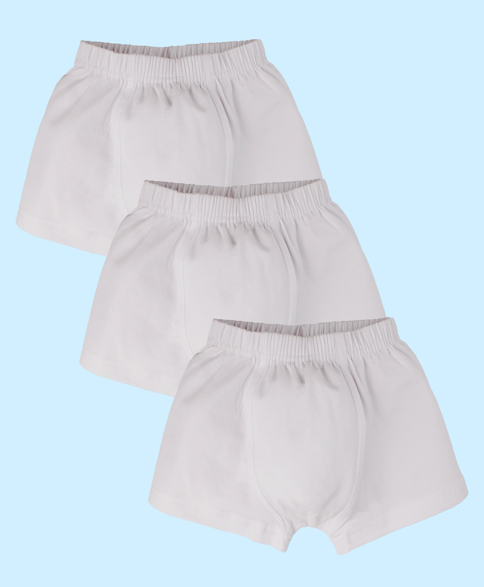 Kiddopanti Pack Of 3 Solid Boxer Shorts - White-picture-22