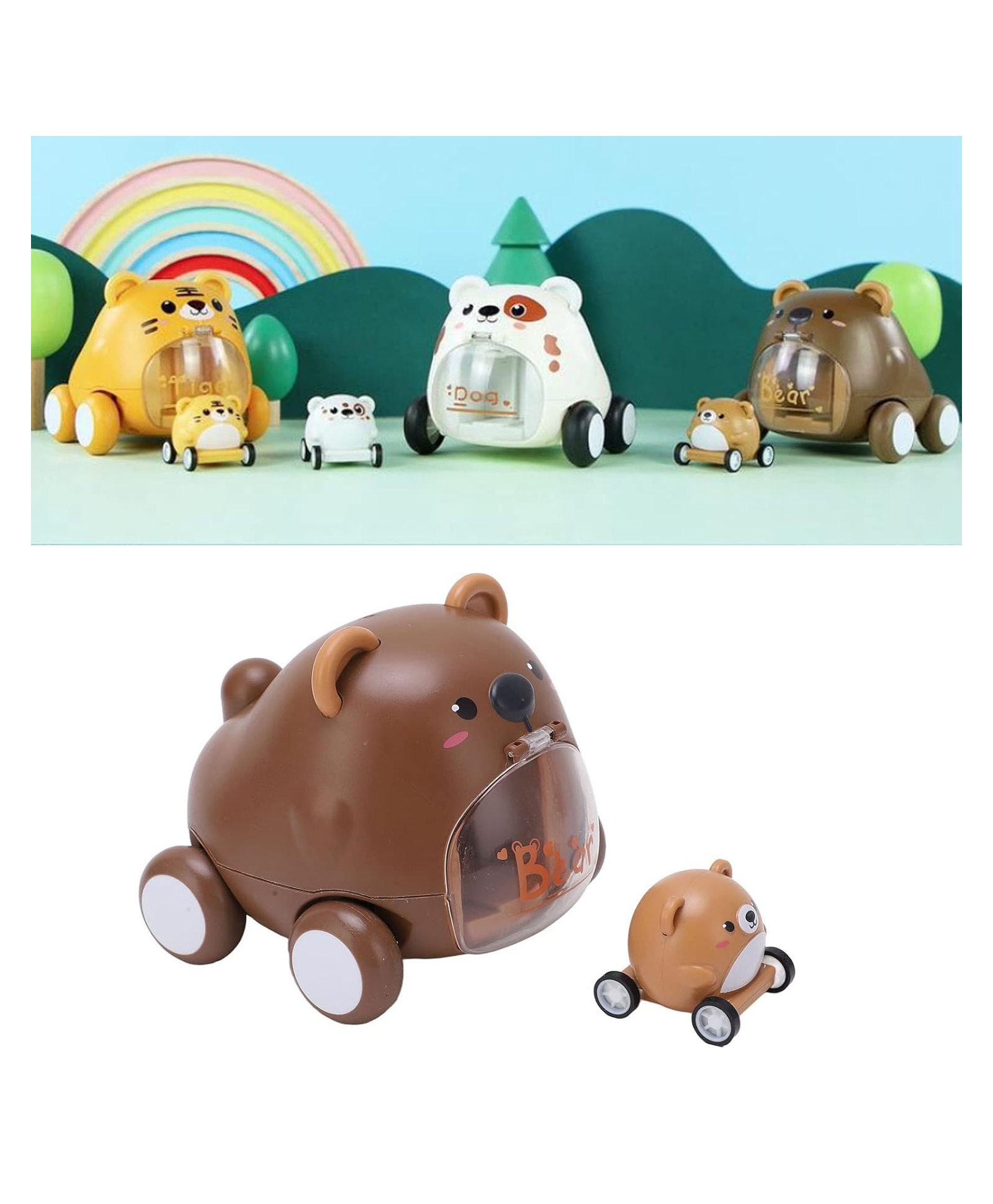 AKN TOYS Animals Pull Cars Backwards, Lightweight and Exquisite Mini Inertia Car for Kids( Color May Vary)-picture-42