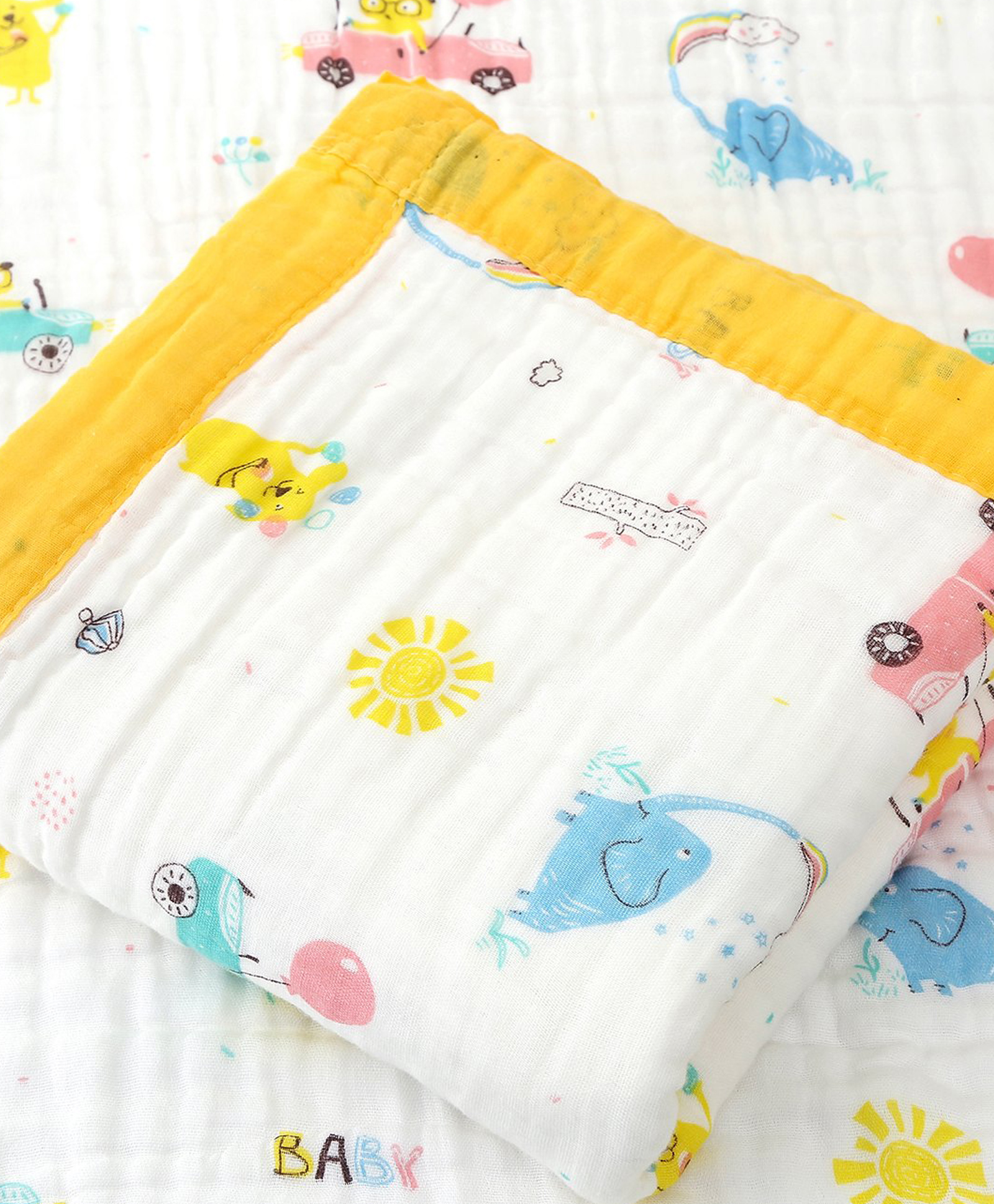 Baby Moo Blissful Life 100% Muslin Cotton Blanket - Yellow-picture-43