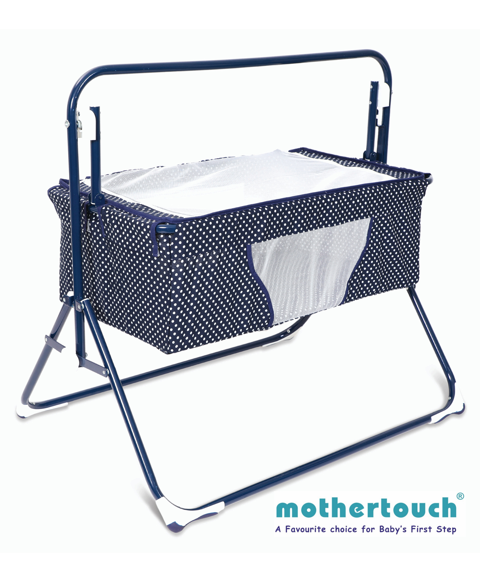 Mothertouch Wonder Cradle Cum Bassinet Polka Dots - Blue-picture-22