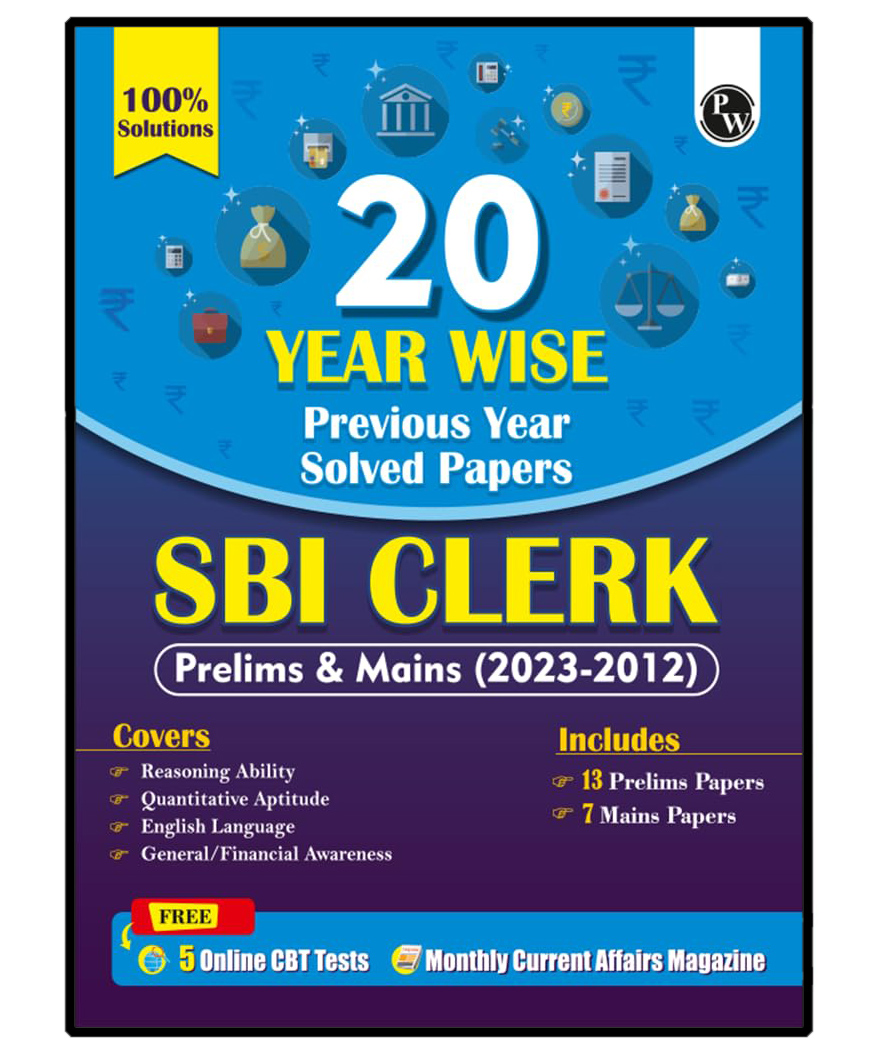 20 SBI Clerk Prelims & Mains Previous Year Solved Papers (2023-2012) with 5 Online Mock Tests For 2024-25 Exam | Yearwise PYQs | Fully Solved | English Edition-image-20