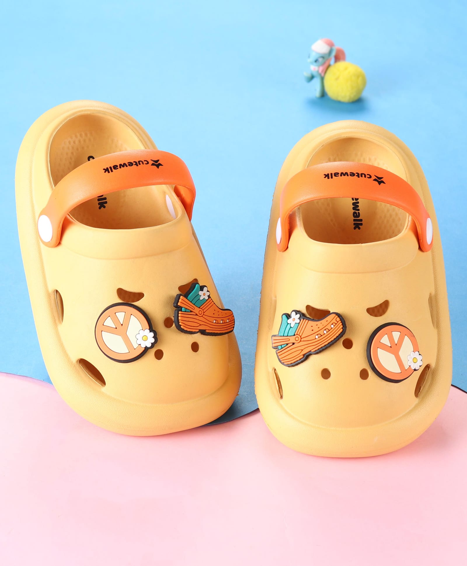Cute Walk by Babyhug Clogs With Back Strap Closure & Clogs Applique - Mustard-picture-12