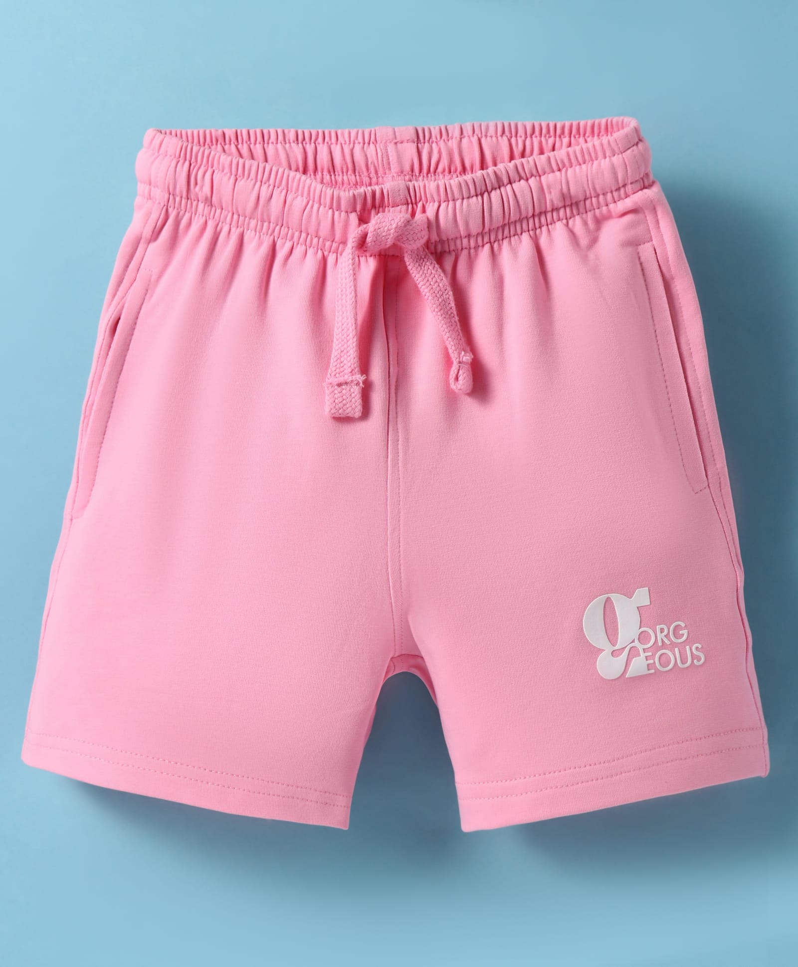 Doreme Terry Knit Knee Length Shorts With Gorgeous Print - Pink-picture-13