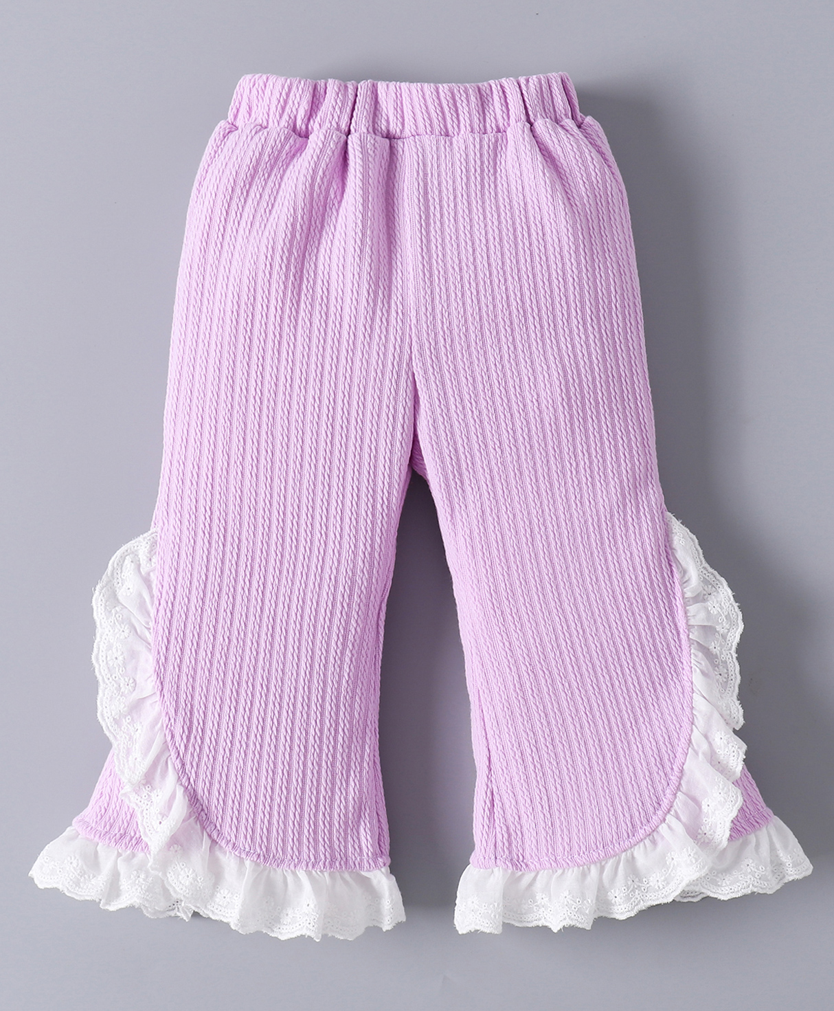 Mark & Mia Full Length Trouser with Lace Detailing - Lavender-picture-14