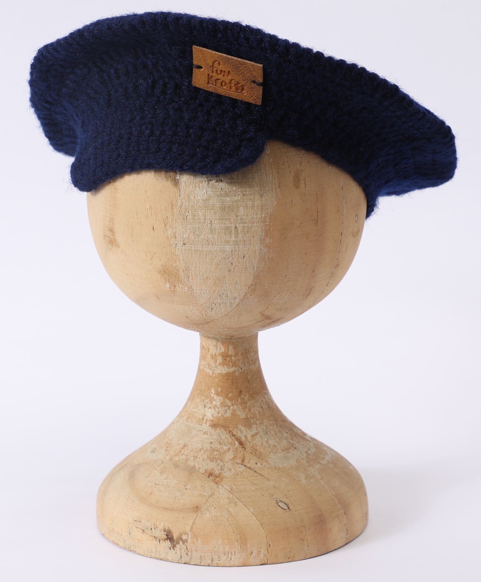 Funkrafts Wollen Knitted Handmade Brand Name Patch Detailed Cap - Navy Blue-picture-20