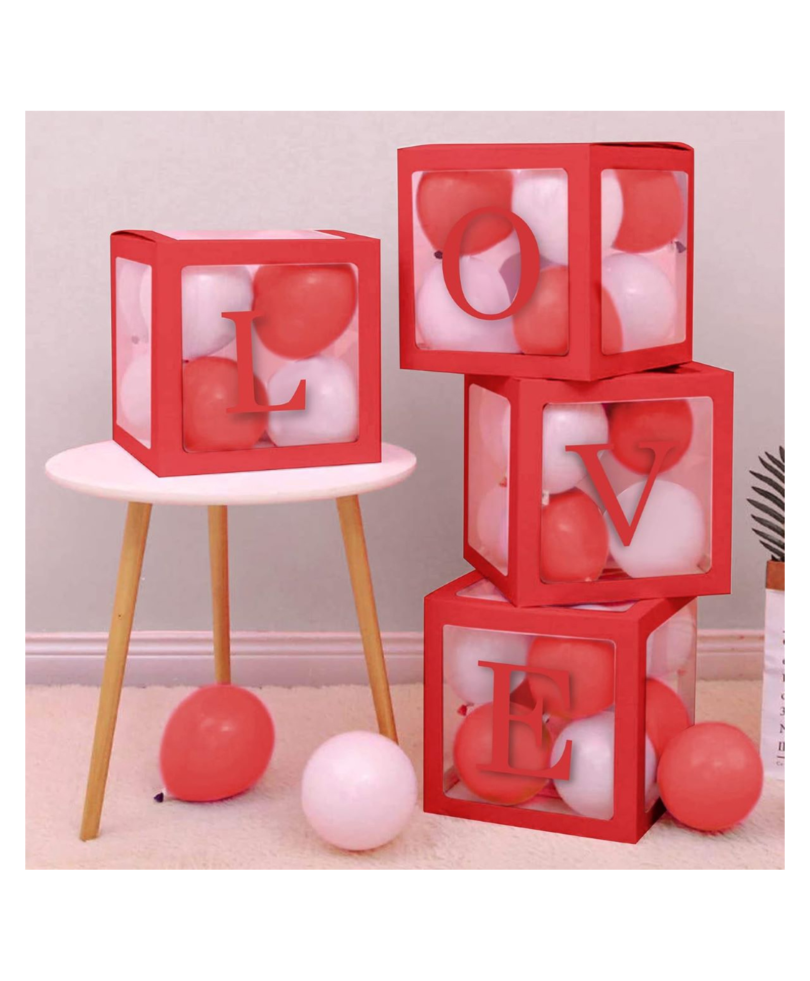 Décor Mantra Love Balloon Box For Birthday Decoation kit Baby shower Decoration items-Pack of-4-Red-image-23