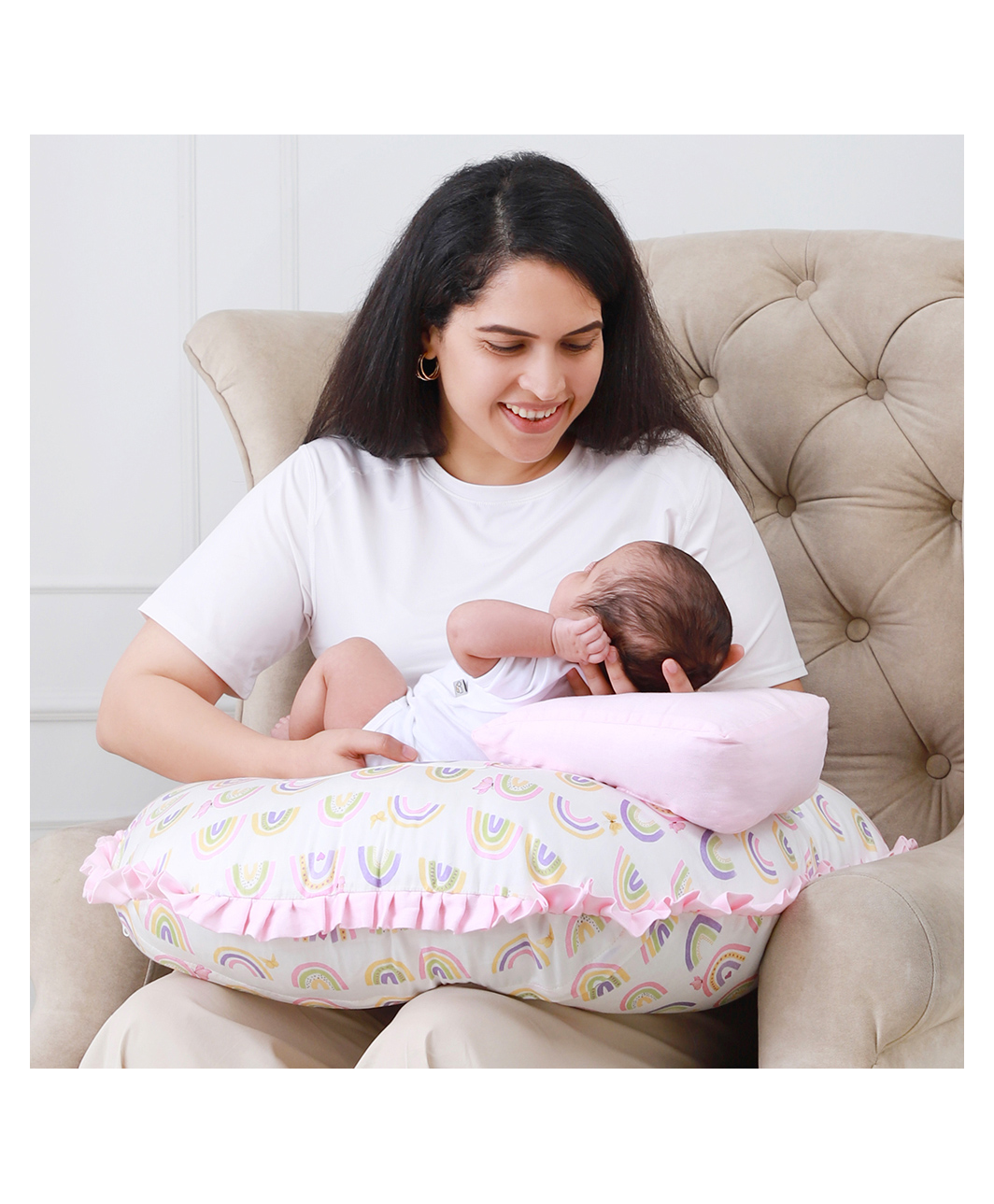 Fancy Fluff Organic Feeding Pillow + Support Pillow - Rainbow Dreams-picture-30