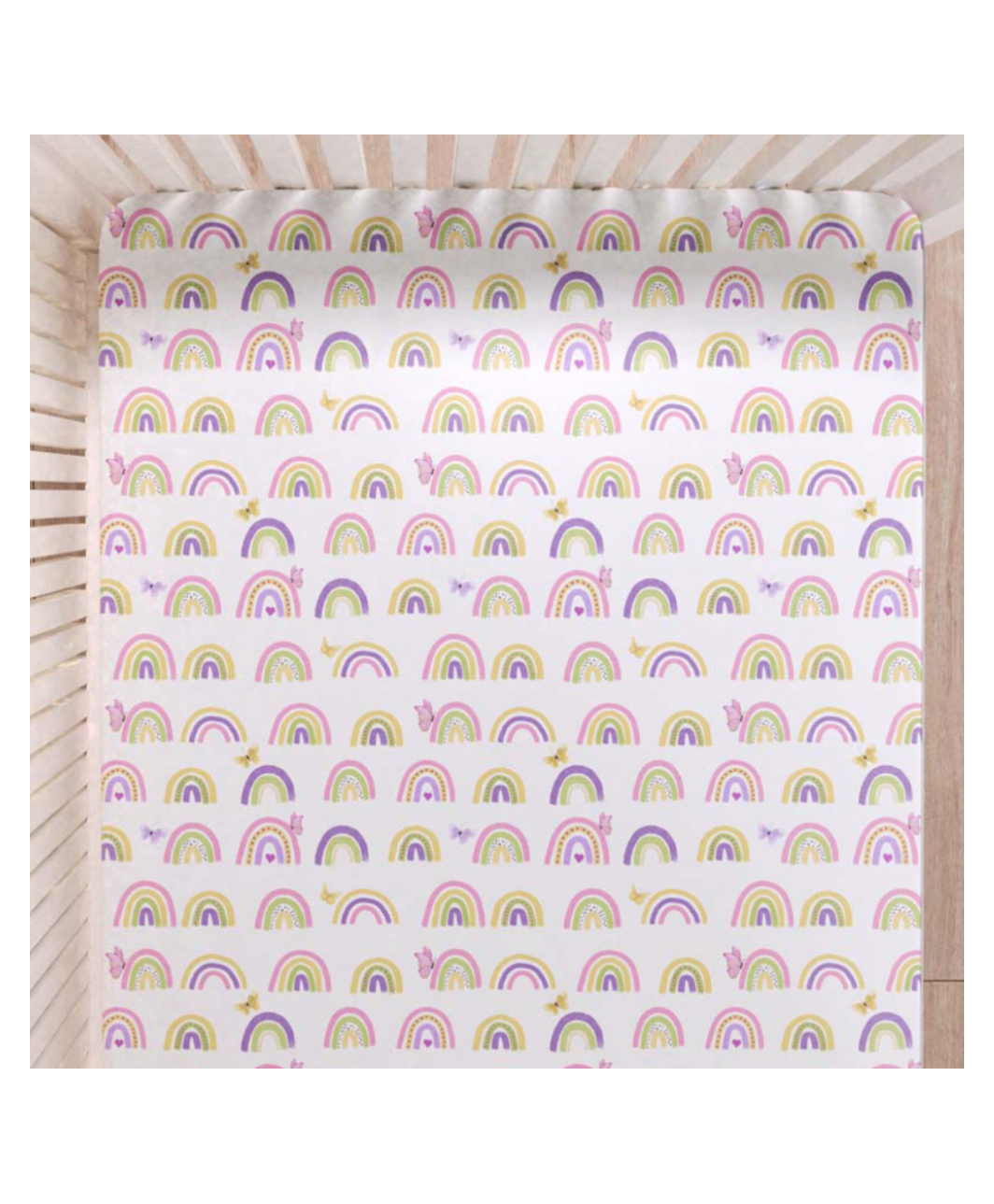 Fancy Fluff Organic Cot Bedsheet-Rainbow Dreams-picture-12