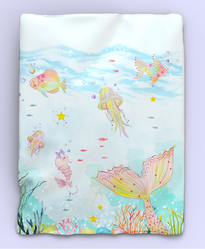Fancy Fluff Organic Baby Comforter - Sea Fantasy-picture-18