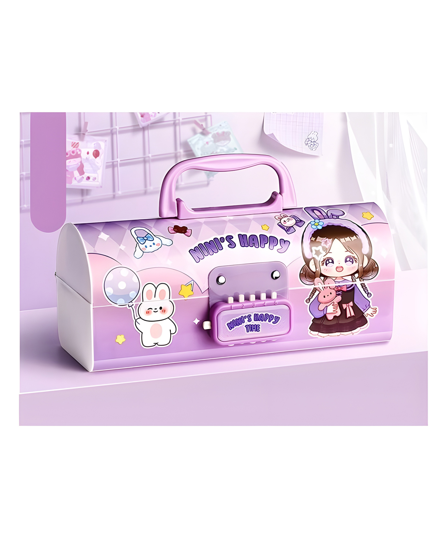 YAMAMA Ninis Happy Time Pencil Case For Kids With Password Lock Multi-layer Pencil Box For Kids - Multicolor-image-23