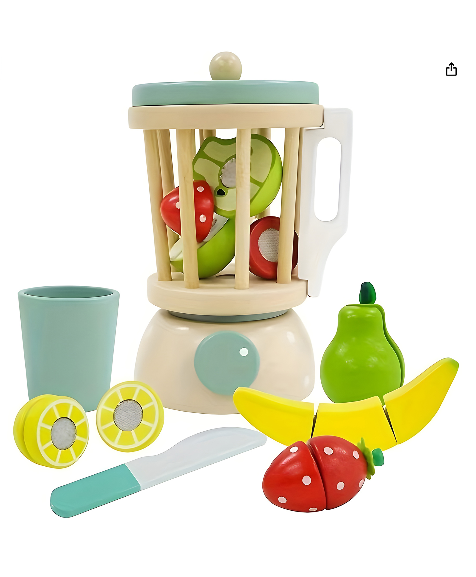 YAMAMA Wooden Toys For Kids My Little Juicer Toys Childrens Wooden Felt Cut Fruit Role Play Juicing Juicer Toys Educational Kids Development Toys Kitchen Pretend Play Set Kids ToysMulticolor-picture-12