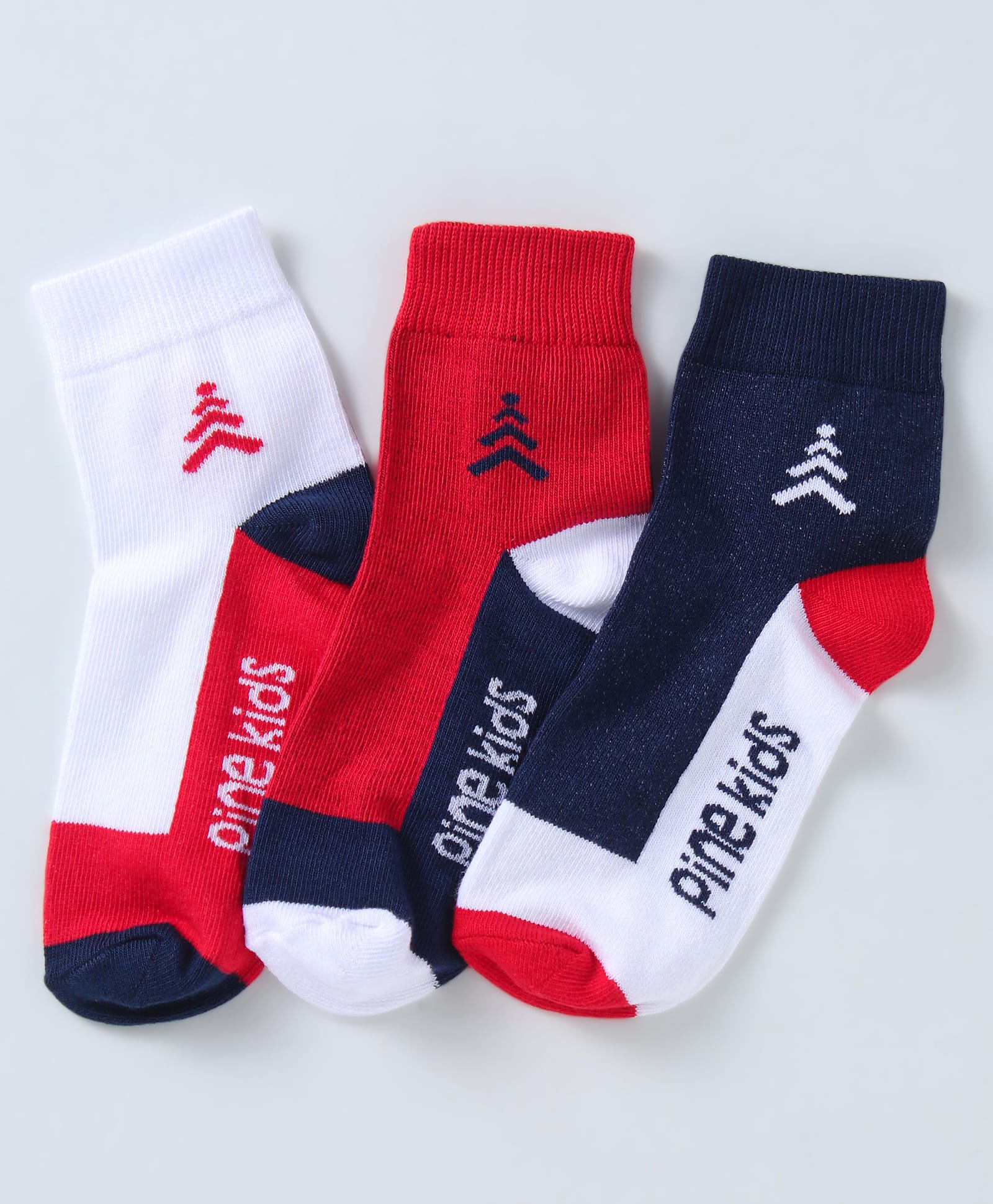 Pine Kids Ankle Length Socks withLogo Design Pack Of 3 (Colour May Vary)-image-13