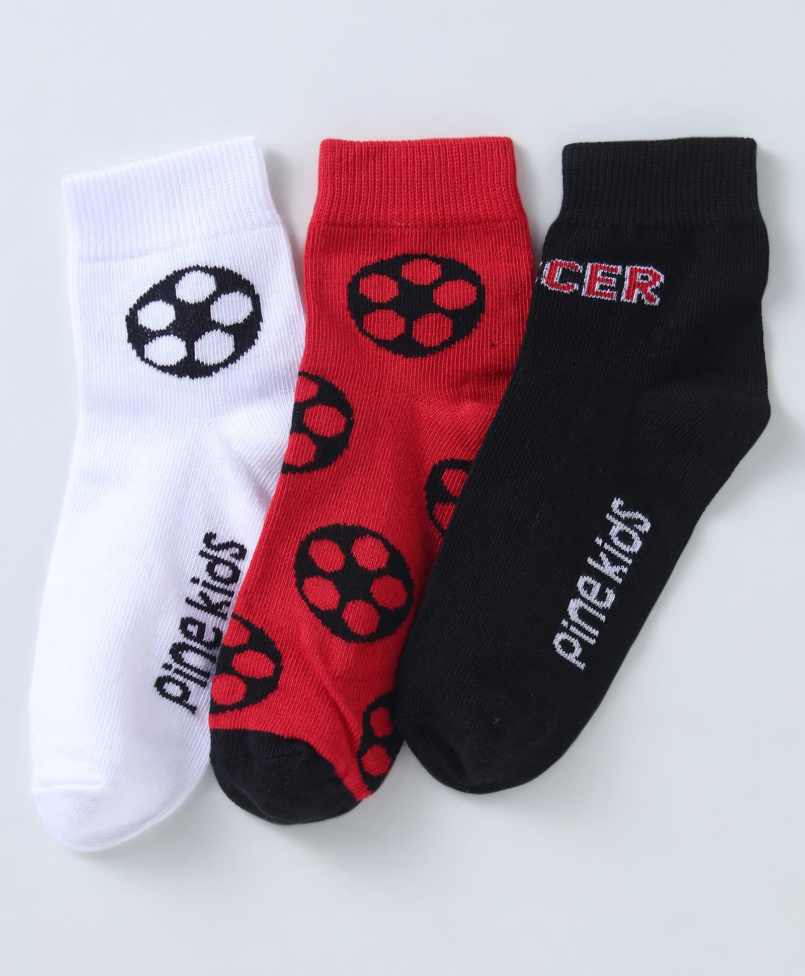 Pine Kids Ankle Length Socks withLogo Design Pack Of 3 (Colour May Vary)-image-7