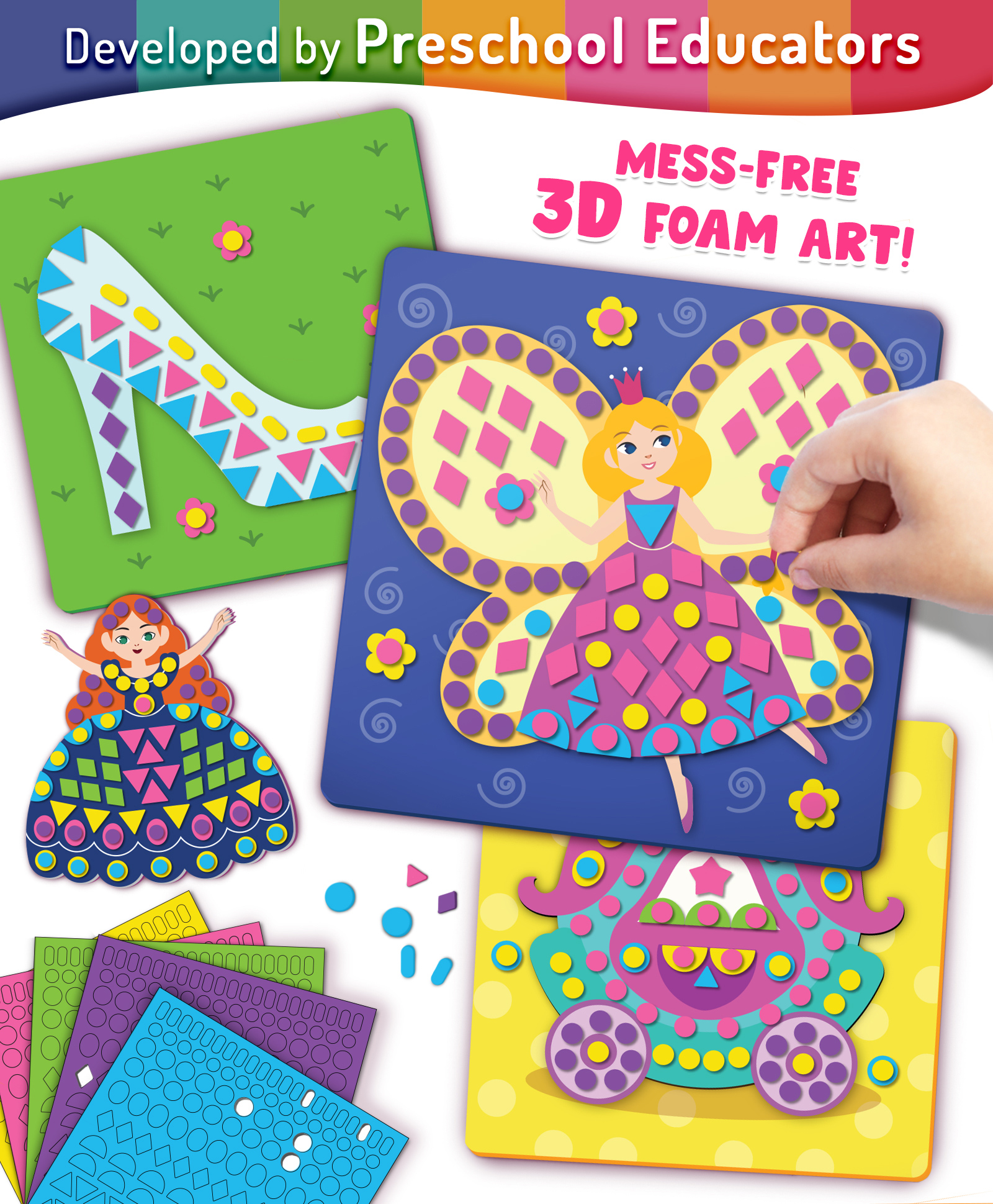 Intelliskills Foam Craft Kit - Princesses | Multicoloured | DIY Fun & Creativity set for Kids | Princess-Themed Art & Craft | Fine Motor Skills Development | Ideal for Gifting | Educator Recommended | BIS Certified