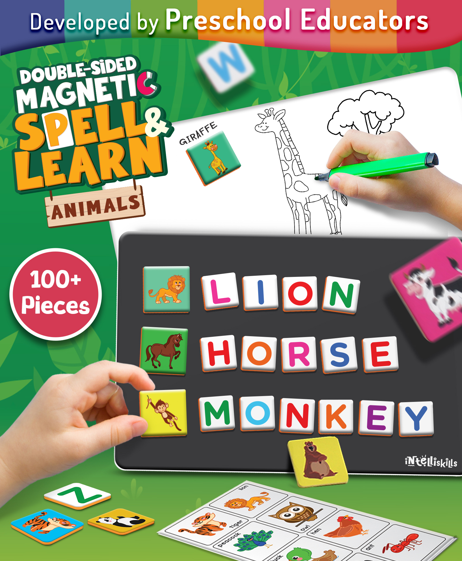 Intelliskills Magnetic Spell & Learn Animals | Multicoloured | Alphabet & Animal Learning Fun | Boosts Vocabulary & Cognitive Skills | Interactive Educational Toy for Kids | Ideal for Gifting | Educator Recommended | BIS Certified-picture-18