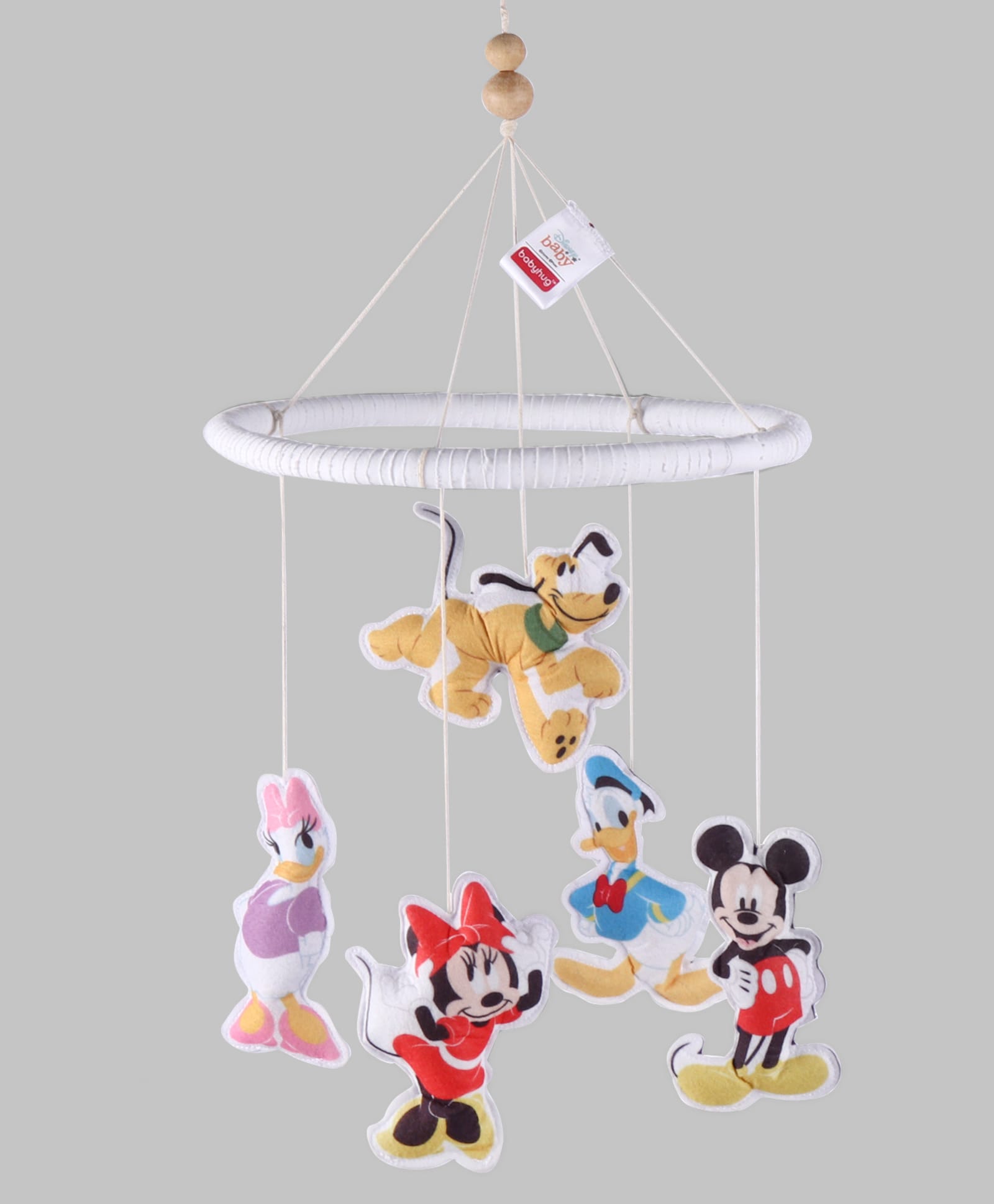 Babyhug Disney Cot Mobile with Mickey & Friends Appliques - White-picture-25
