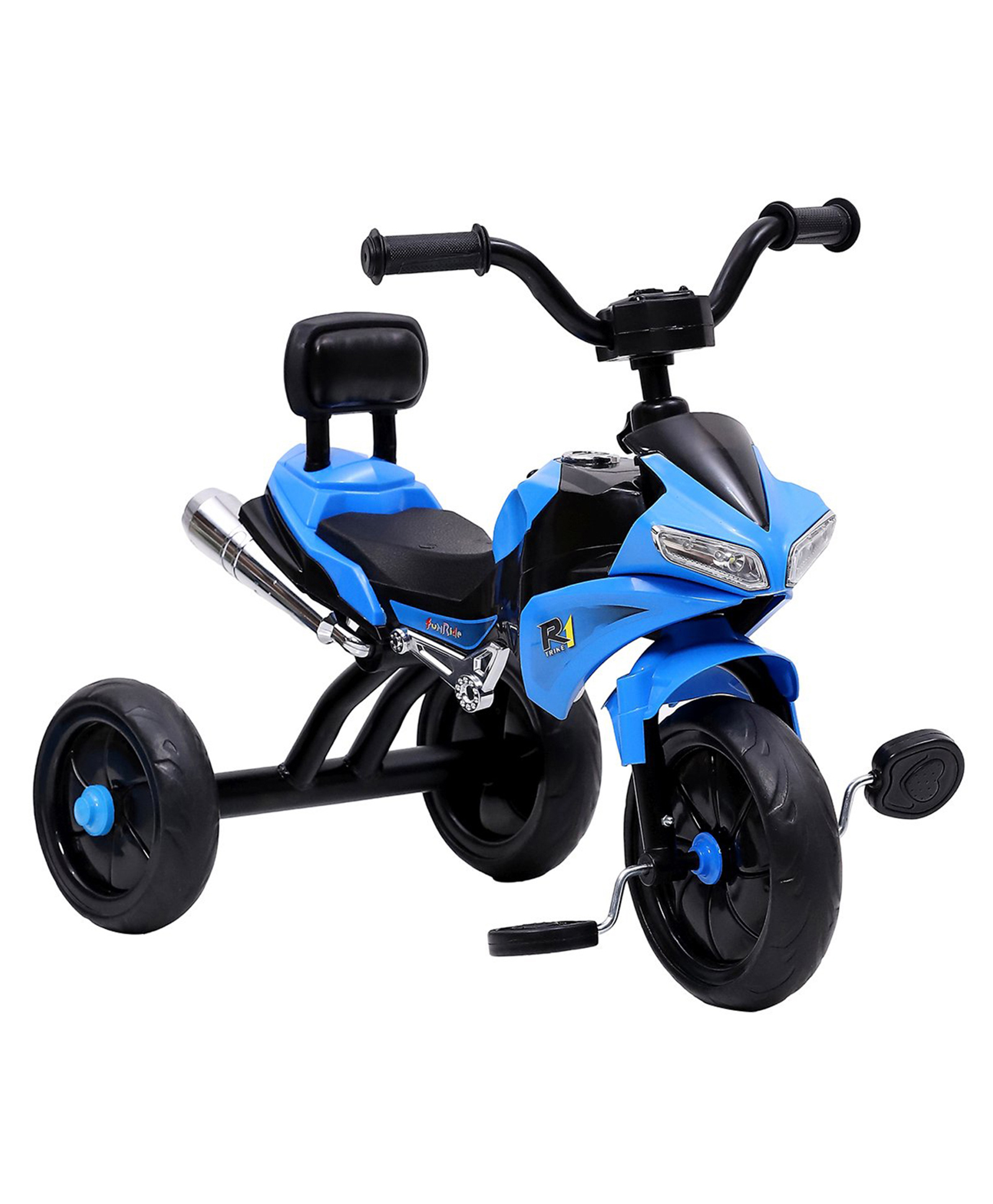 FunRide R1 Kids TricycleFront Headlight and Musical Trike for Indoor and Outdoor - Blue-picture-24