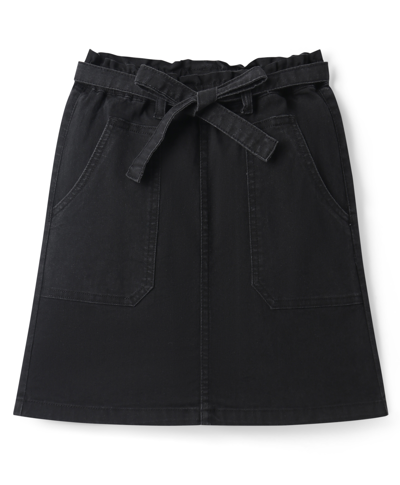 Pine Kids Knee Length Solid Color Denim Skirt - Black-picture-21