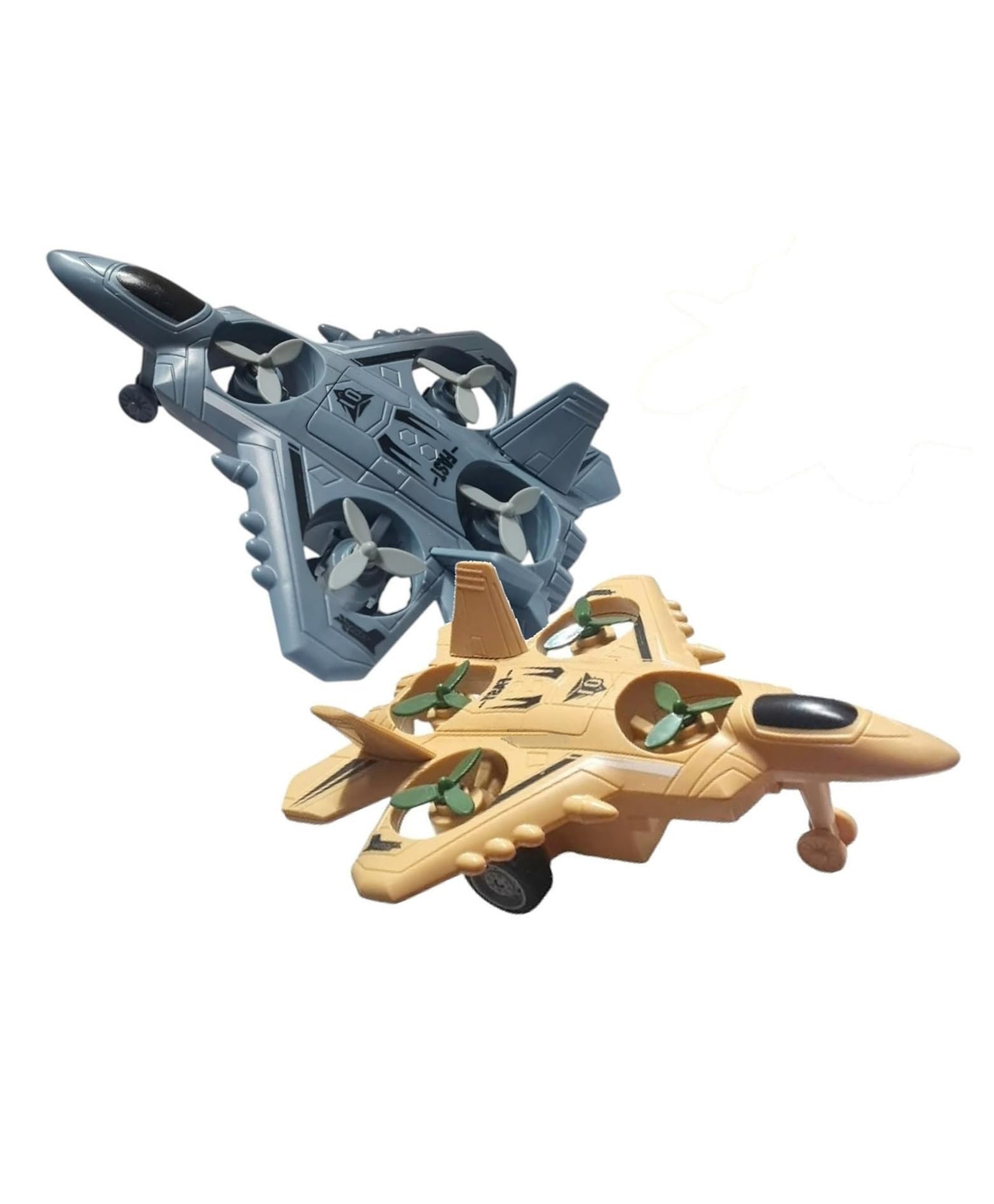 New PinchABS Plastic Diecast Military Airplane Aircraft Inertia Powered Warplane with Rotating Fan- Pack of 2random color dispatch-image-30