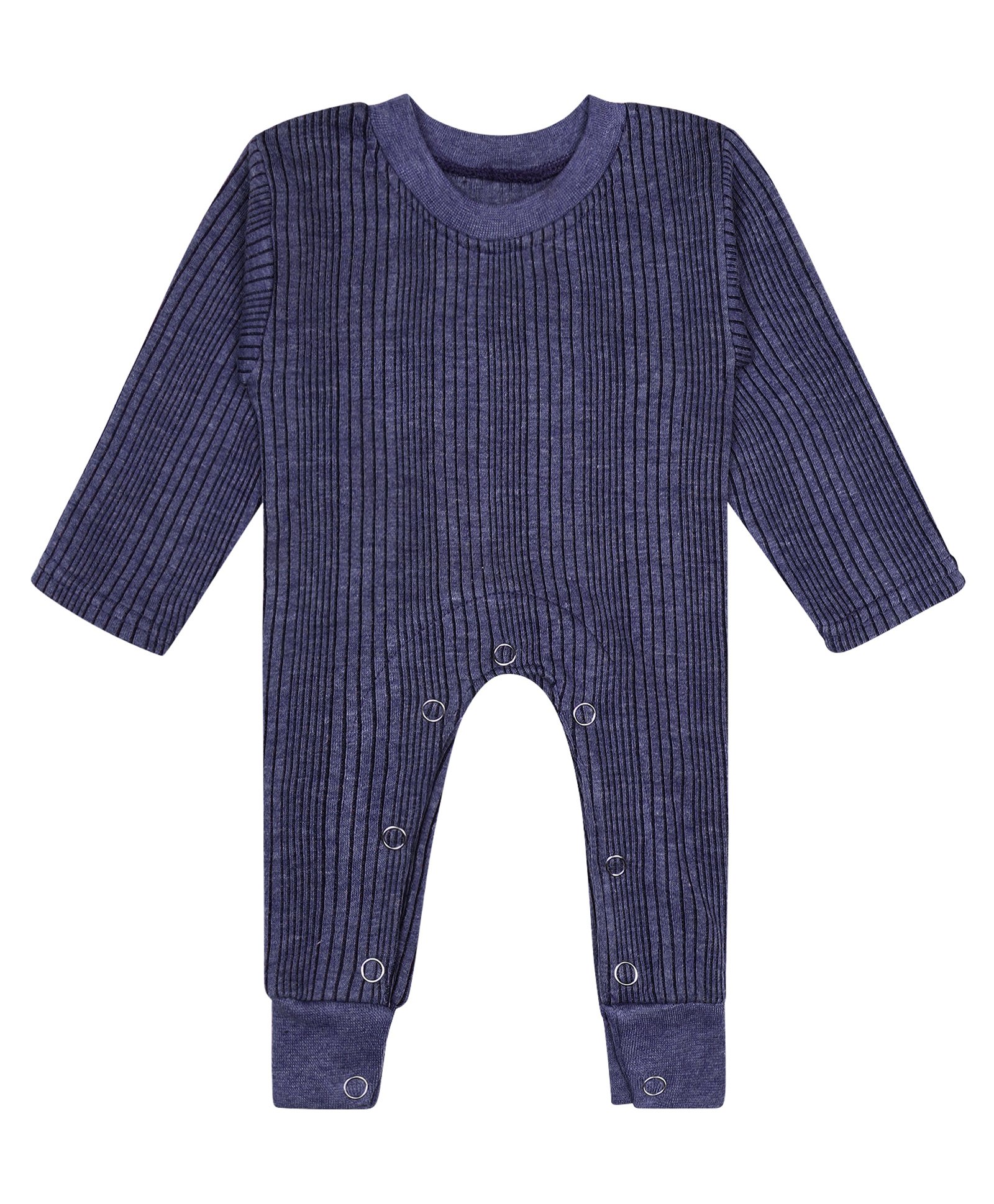 Superminis Full Sleeves Striped Thermal Romper - Blue-image-12