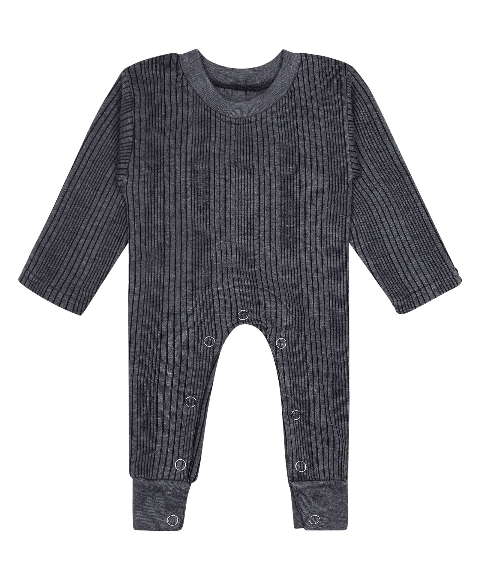 Superminis Full Sleeves Striped Thermal Romper - Grey-image-20