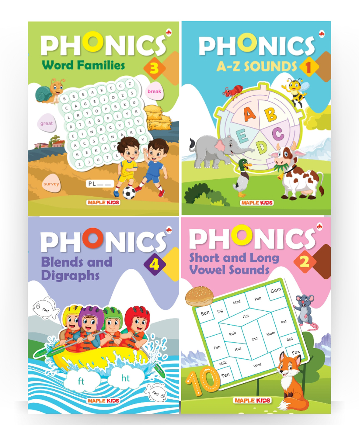 Phonics Reader Set of 4 Books Alphabet Sounds with Short and Long Vowel Sounds - English-image-31