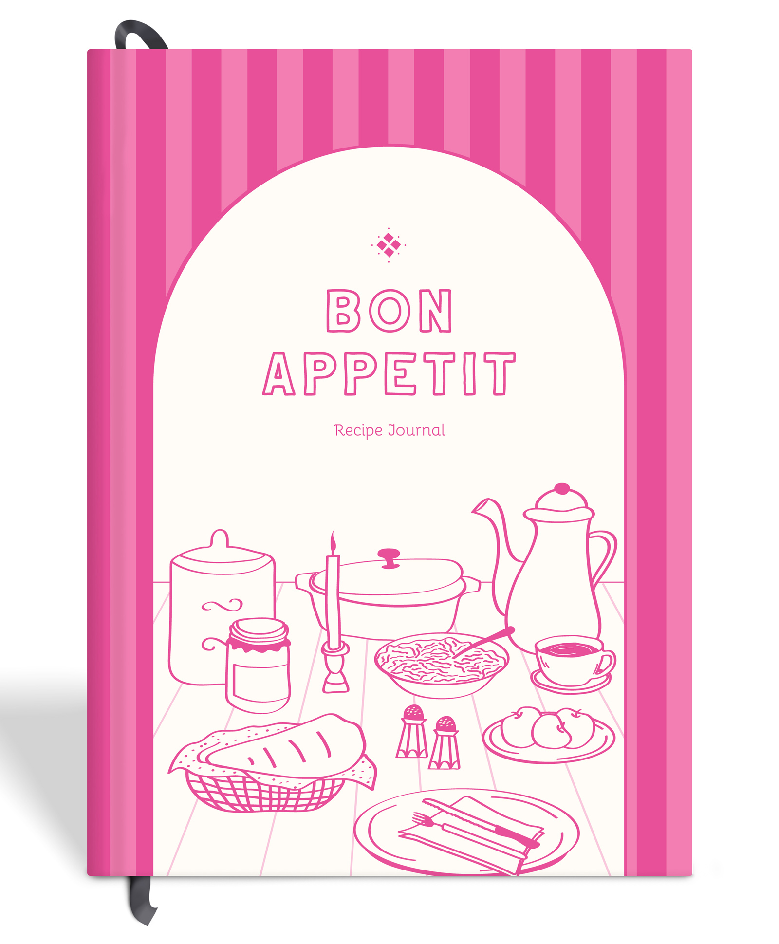 7mm Recipe Journal | Bon Appetit | Make your own Recipe and Cook Book | Kitchen Essential | A5 Size | 4 Sticker sheets | Hardbound and Laminated | 14.8 X 21 cms | Hot Pink-image-27