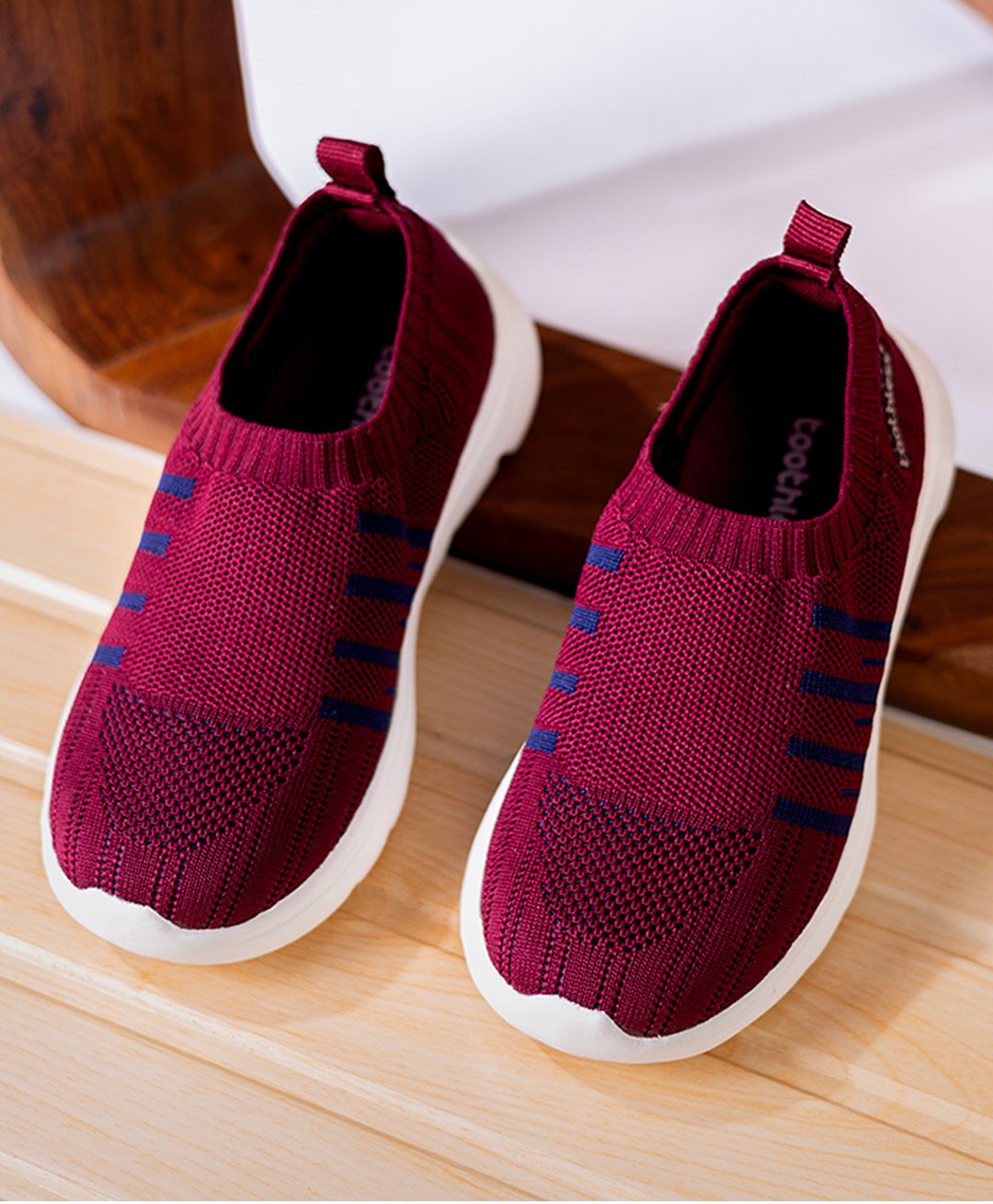 Toothless Striped Slip On Shoes - Maroon-picture-12