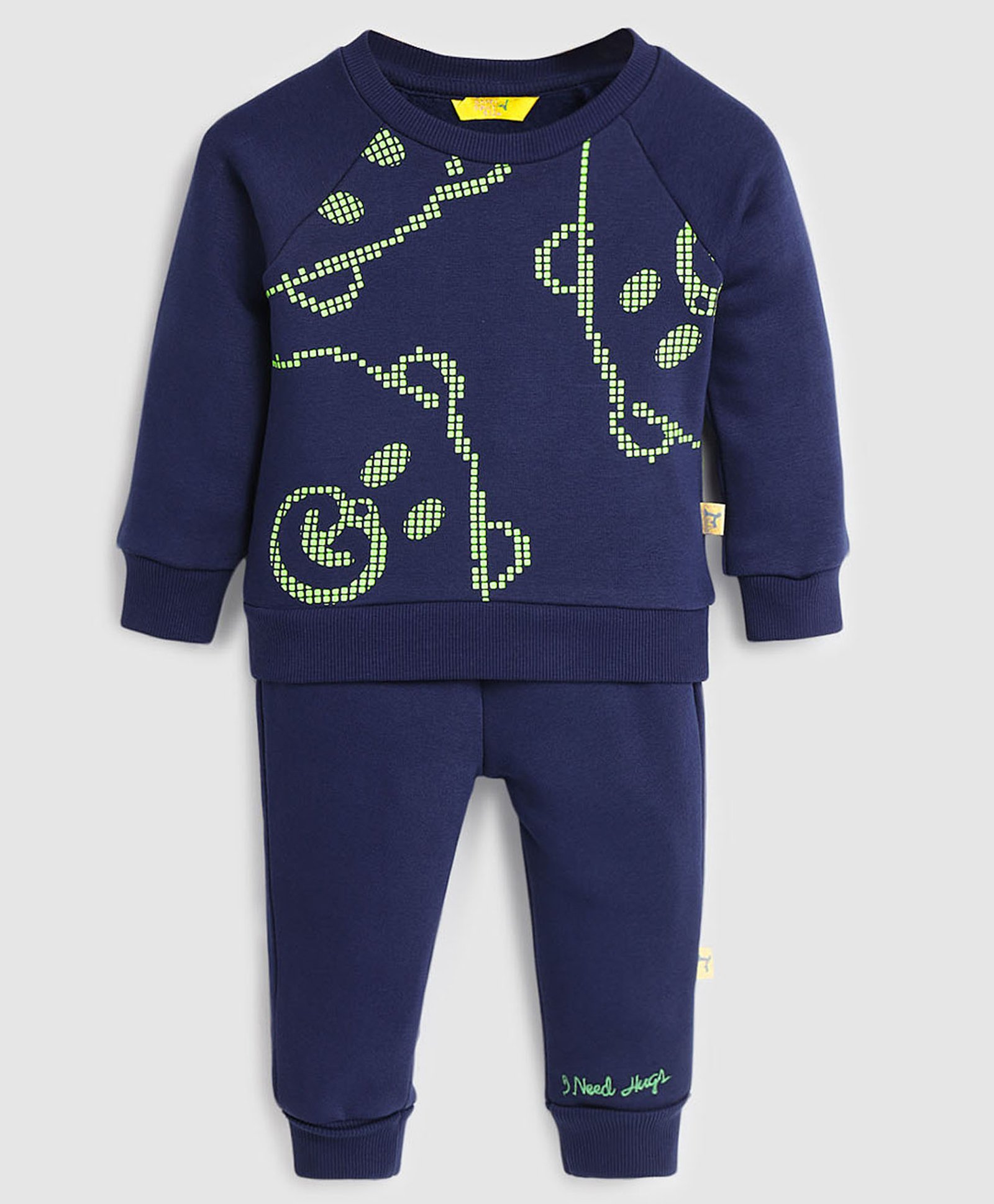 Somersault Full Sleeves Bear Printed Sweatshirt With Joggers Set - Blue-image-43